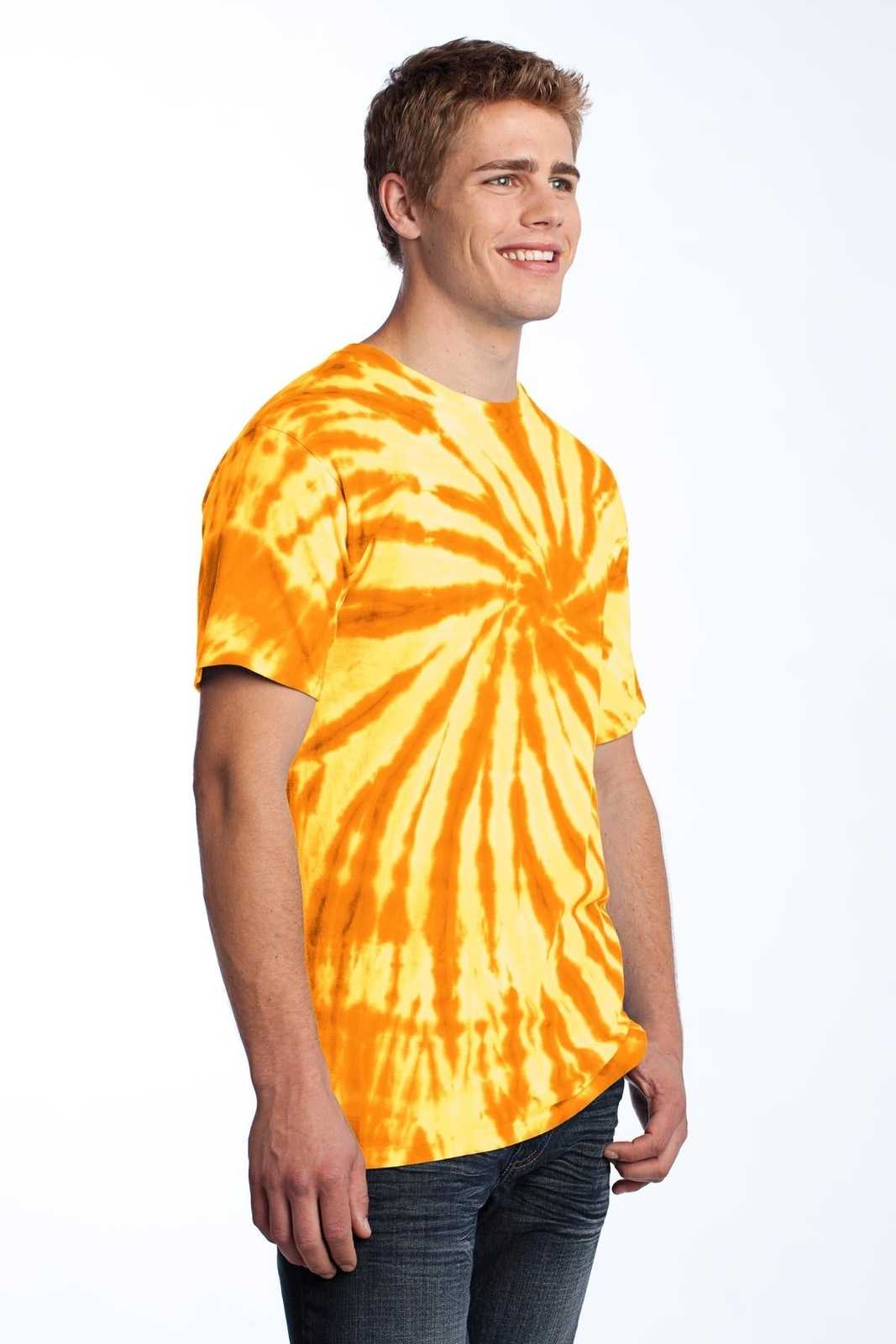 Port &amp; Company PC147 Tie-Dye Tee - Gold - HIT a Double - 4