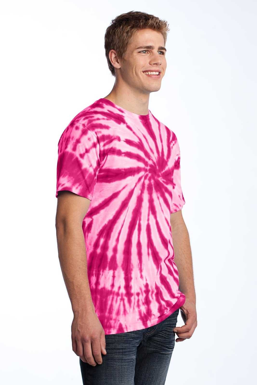 Port &amp; Company PC147 Tie-Dye Tee - Pink - HIT a Double - 4