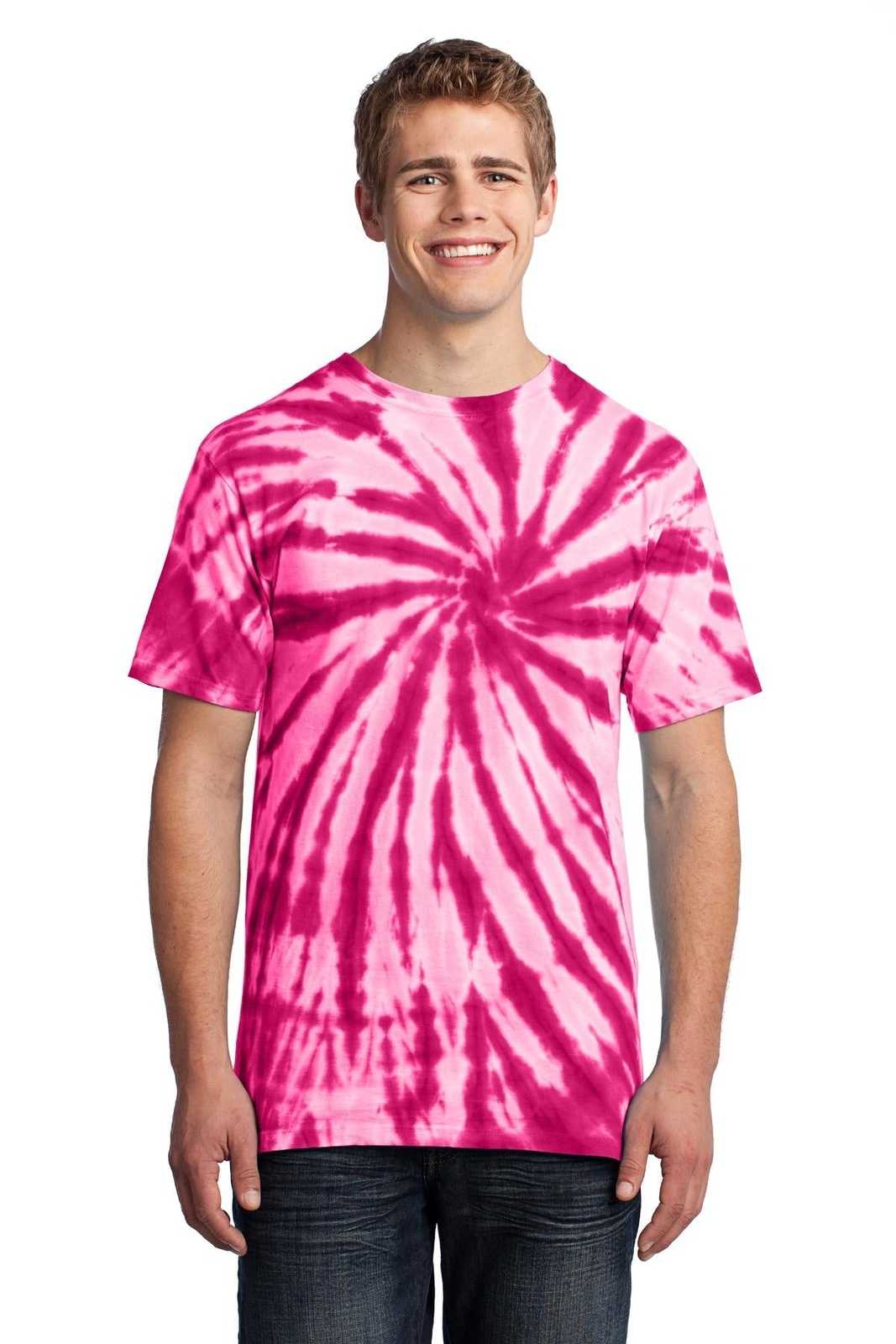 Port &amp; Company PC147 Tie-Dye Tee - Pink - HIT a Double - 1