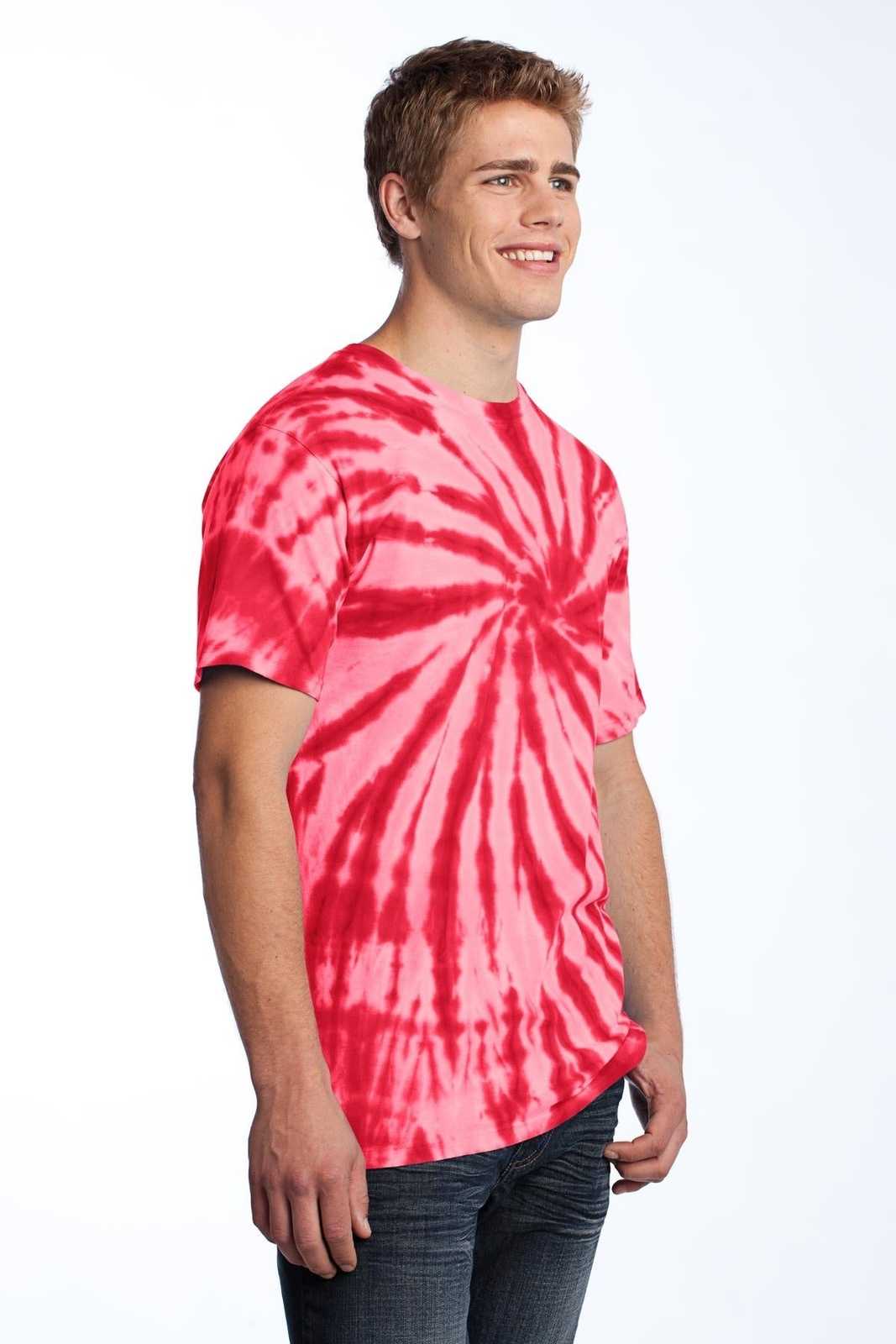 Port &amp; Company PC147 Tie-Dye Tee - Red - HIT a Double - 4