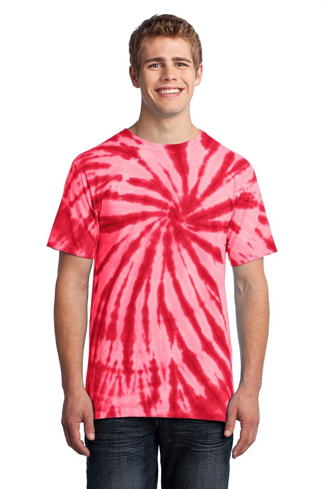 Port &amp; Company PC147 Tie-Dye Tee - Red - HIT a Double - 1