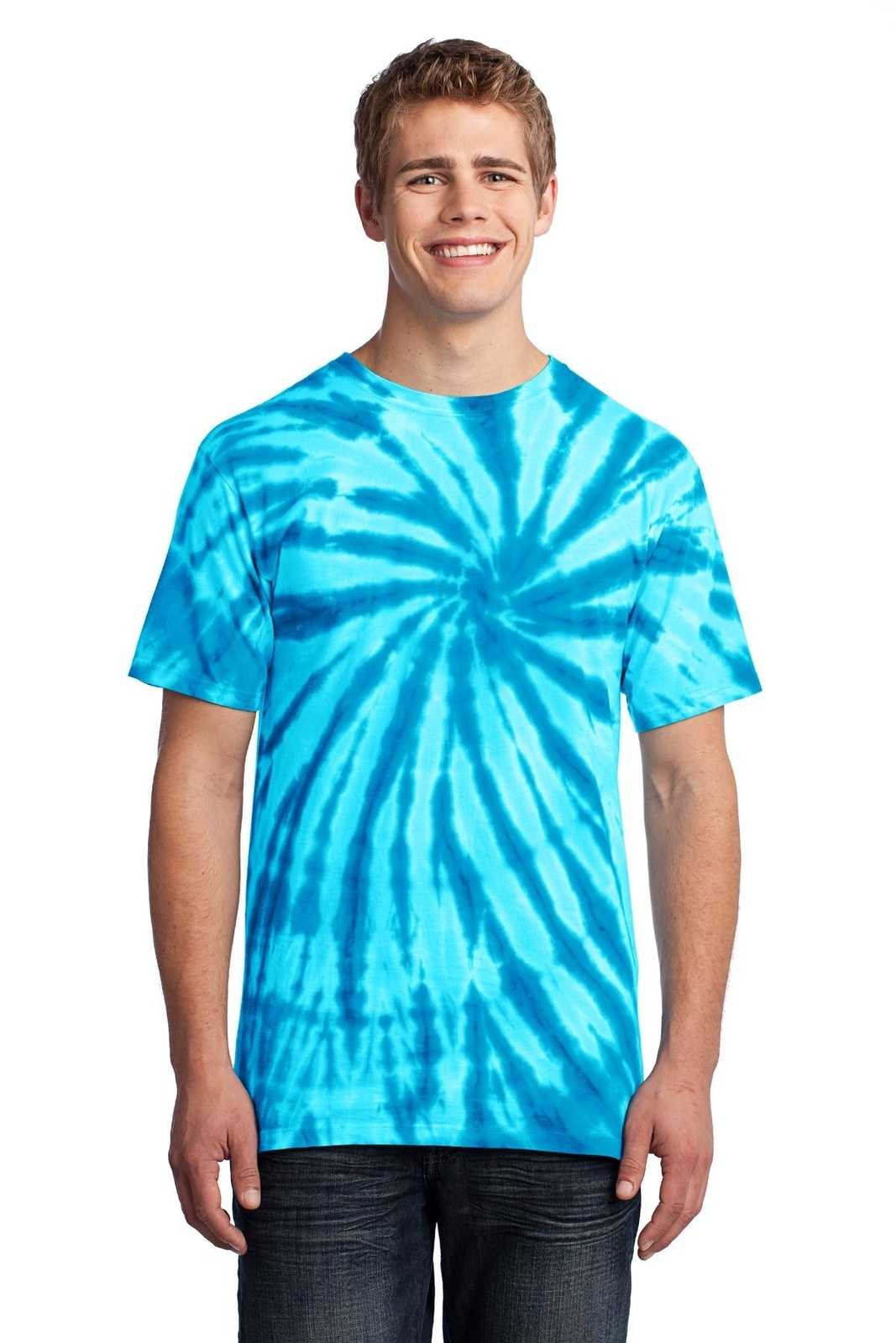 Port &amp; Company PC147 Tie-Dye Tee - Turquoise - HIT a Double - 1
