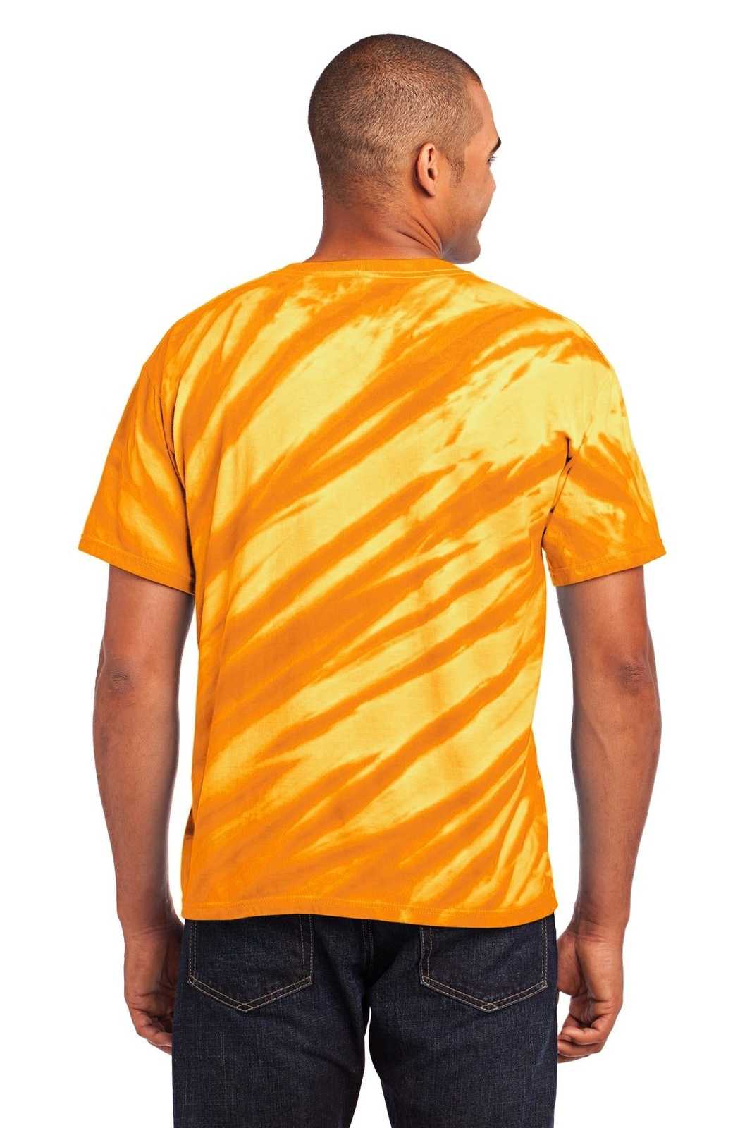Port &amp; Company PC148 Tiger Stripe Tie-Dye Tee - Gold - HIT a Double - 2