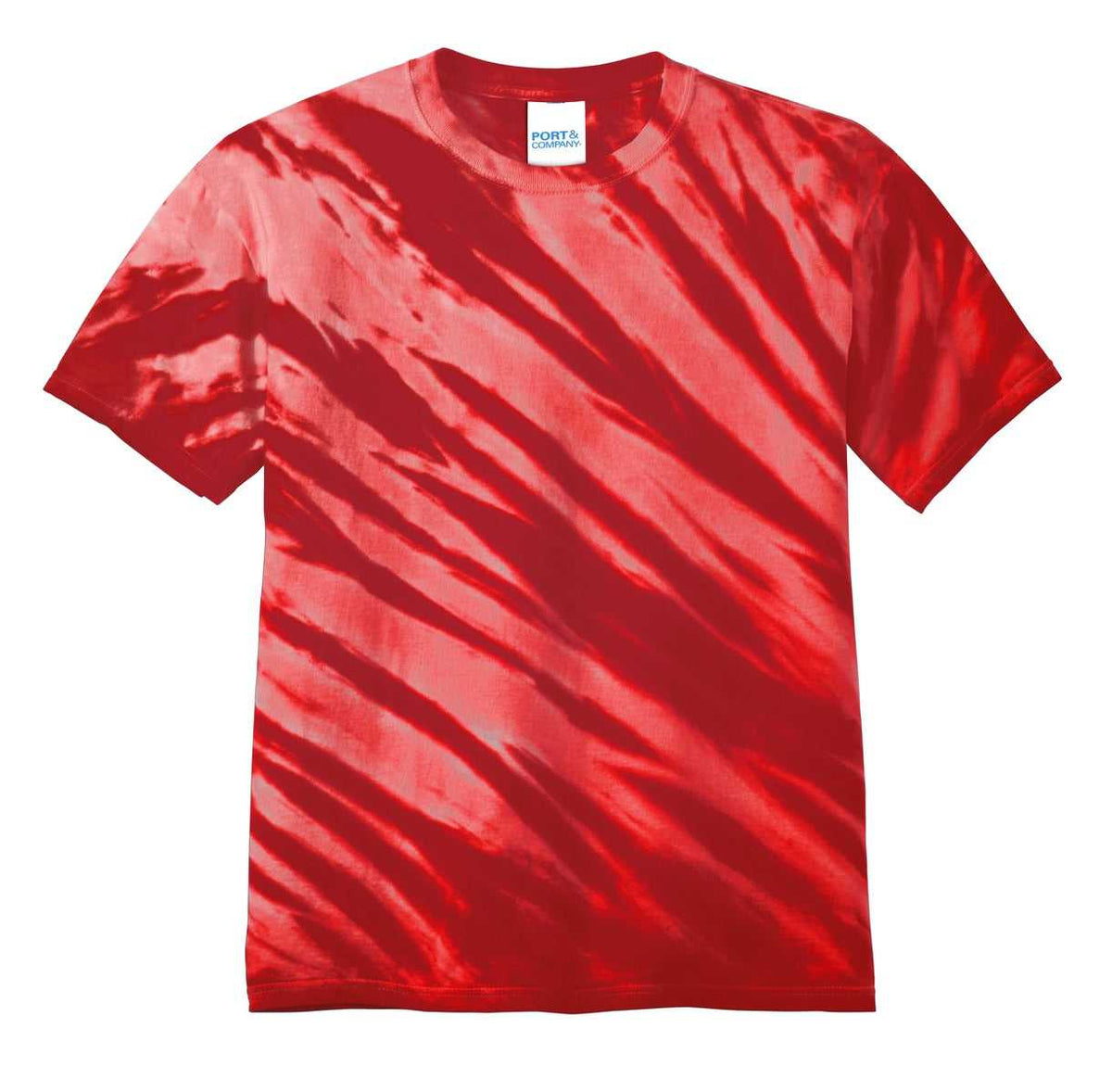Port &amp; Company PC148 Tiger Stripe Tie-Dye Tee - Red - HIT a Double - 5