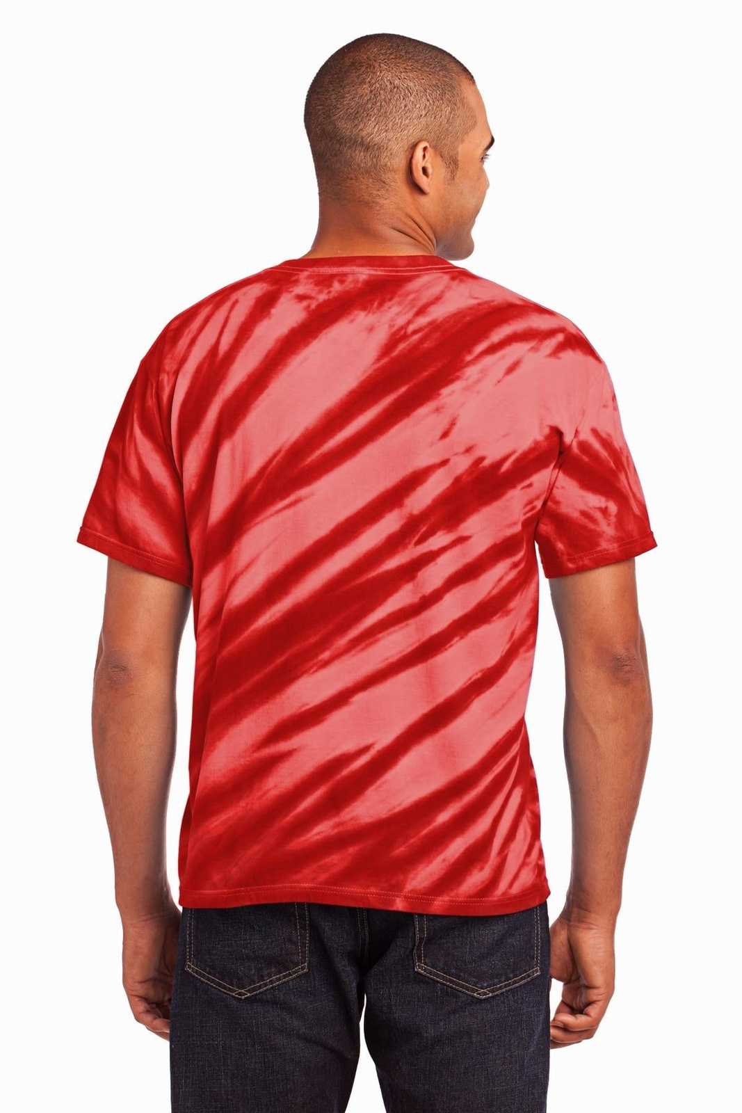 Port &amp; Company PC148 Tiger Stripe Tie-Dye Tee - Red - HIT a Double - 2