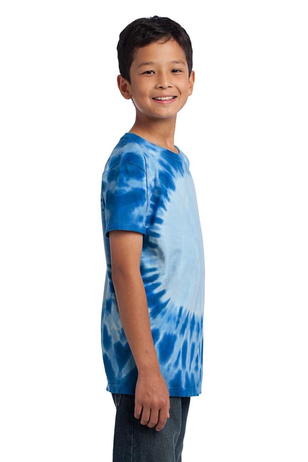 Port &amp; Company PC149Y Youth Window Tie-Dye Tee - Royal - HIT a Double - 3