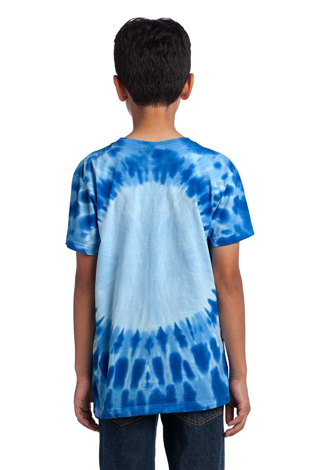 Port &amp; Company PC149Y Youth Window Tie-Dye Tee - Royal - HIT a Double - 2