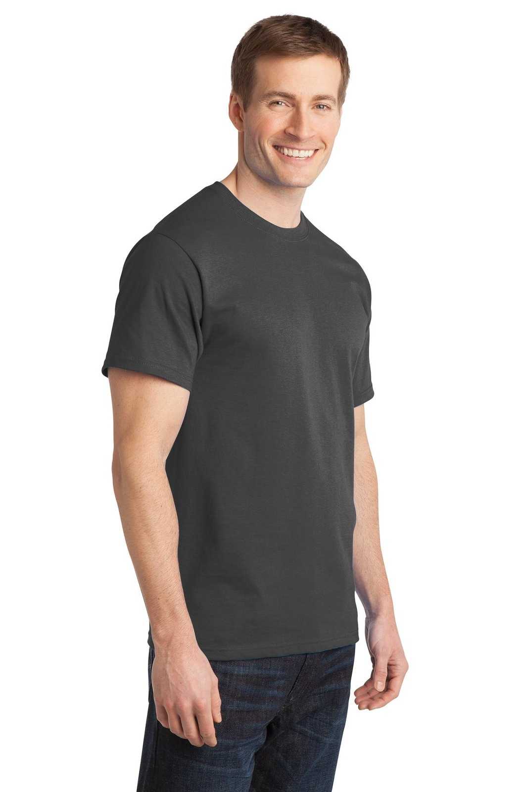 Port &amp; Company PC150 Ring Spun Cotton Tee - Charcoal - HIT a Double - 4