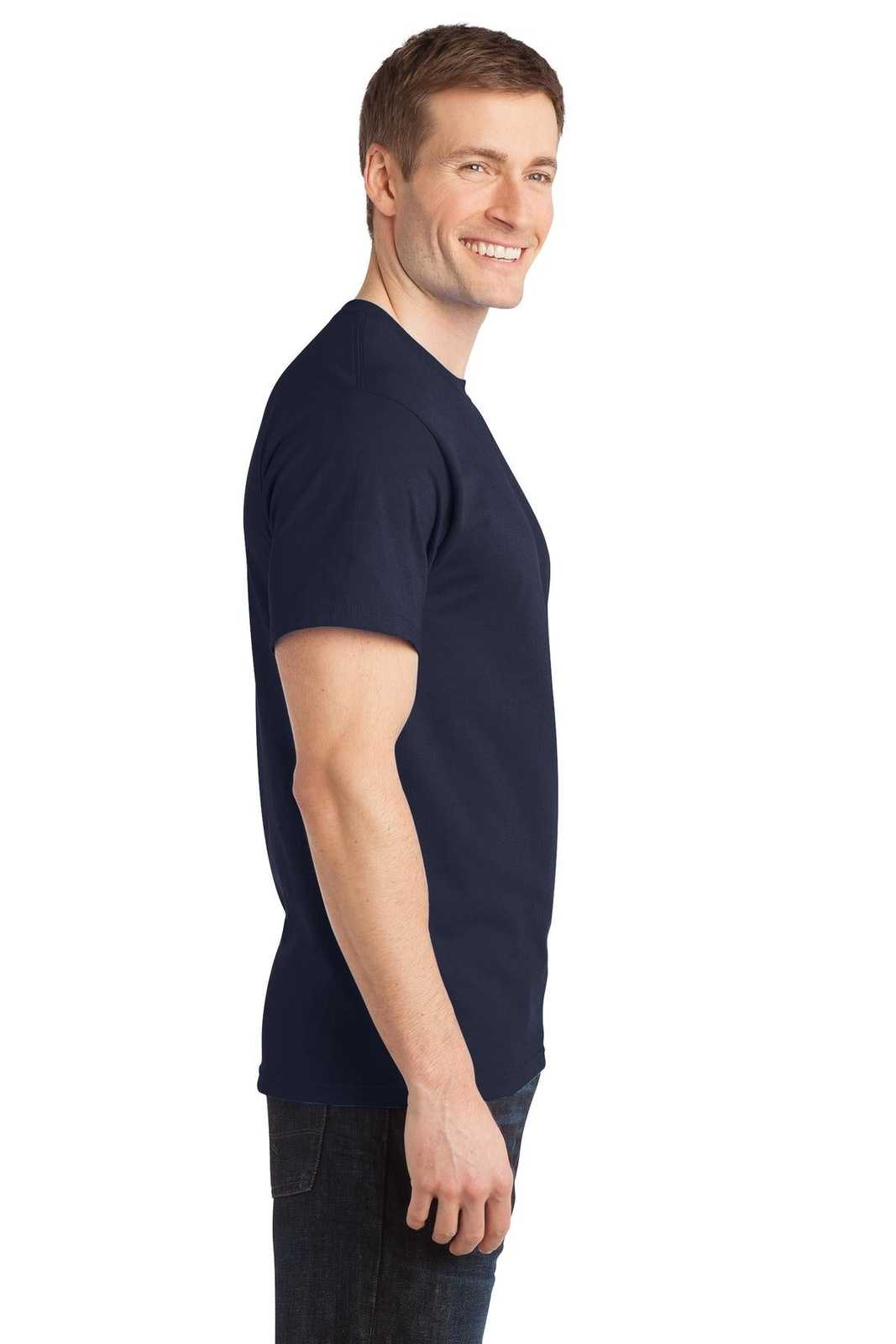 Port &amp; Company PC150 Ring Spun Cotton Tee - Navy - HIT a Double - 3