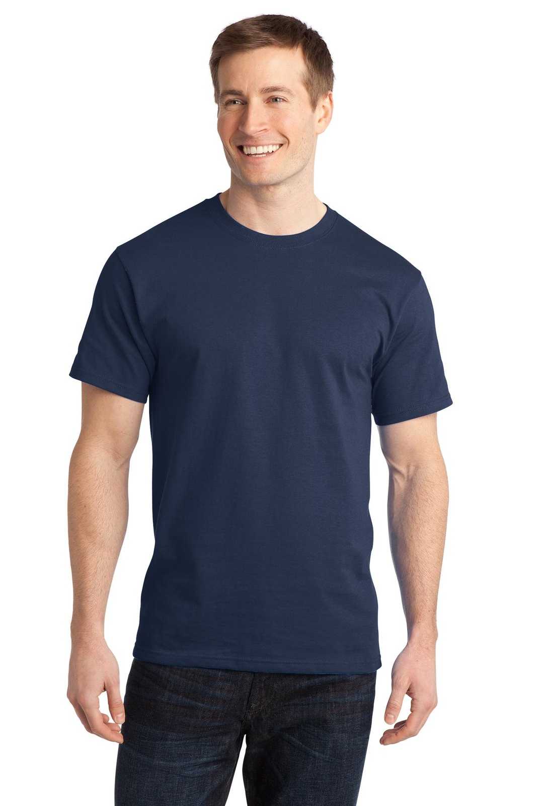 Port &amp; Company PC150 Ring Spun Cotton Tee - Navy - HIT a Double - 1