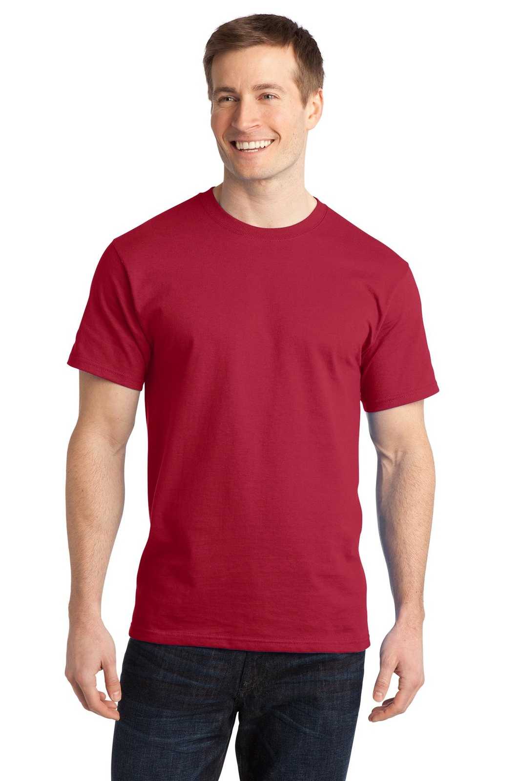 Port &amp; Company PC150 Ring Spun Cotton Tee - Red - HIT a Double - 1
