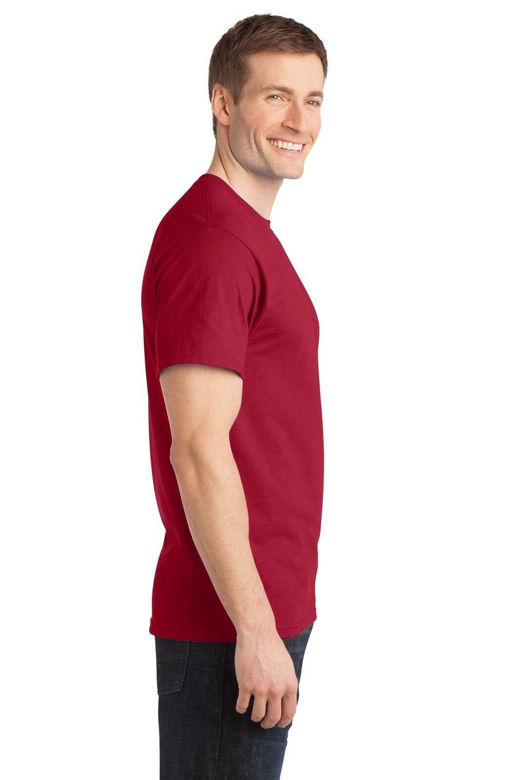 Port &amp; Company PC150 Ring Spun Cotton Tee - Red - HIT a Double - 3