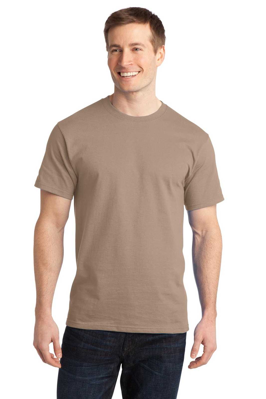 Port &amp; Company PC150 Ring Spun Cotton Tee - Sand - HIT a Double - 1