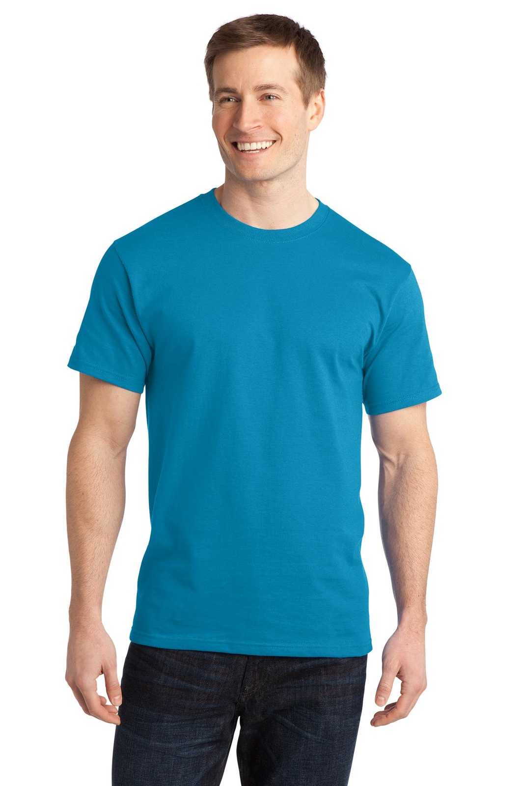 Port &amp; Company PC150 Ring Spun Cotton Tee - Turquoise - HIT a Double - 1