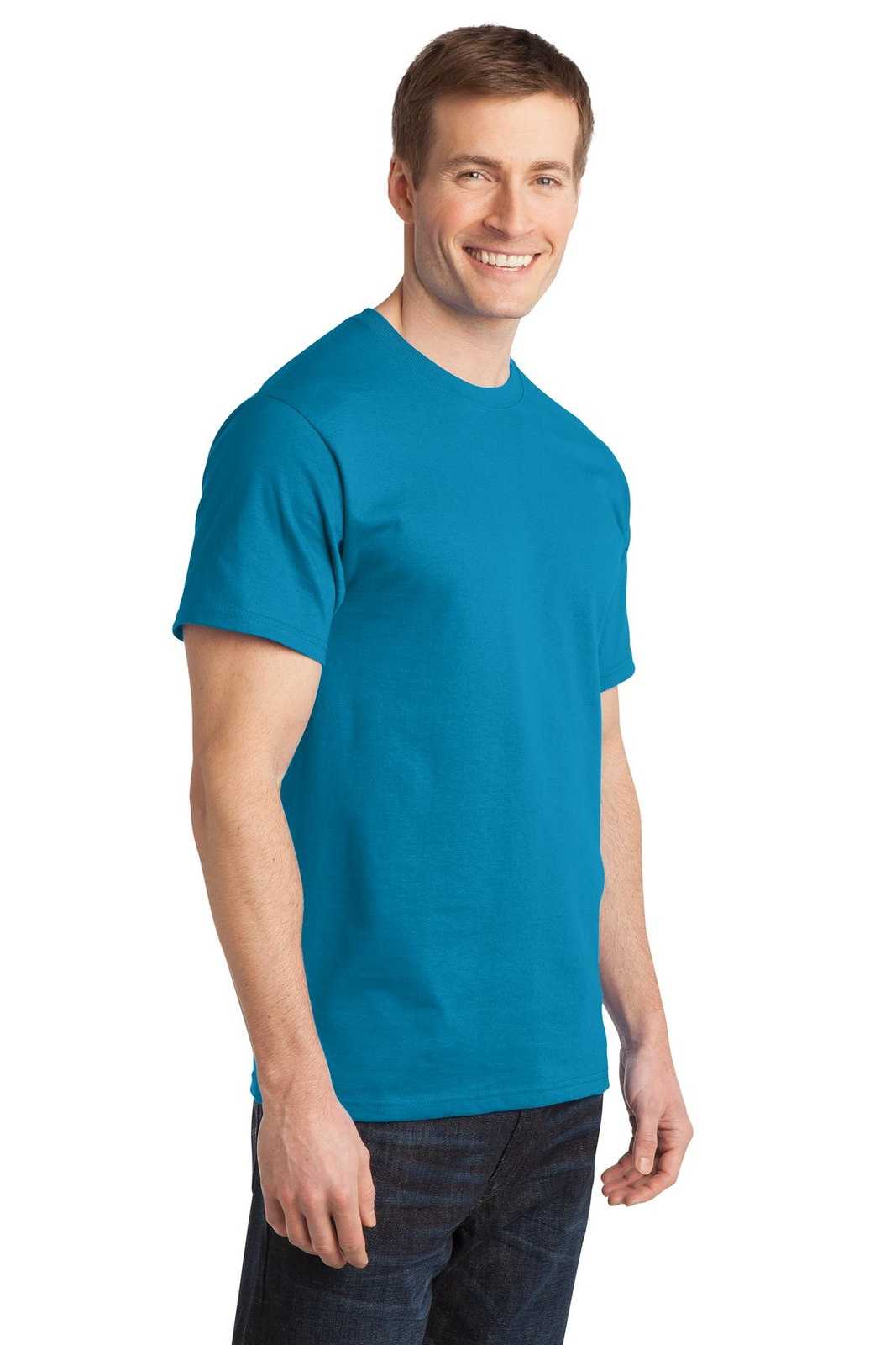 Port &amp; Company PC150 Ring Spun Cotton Tee - Turquoise - HIT a Double - 4