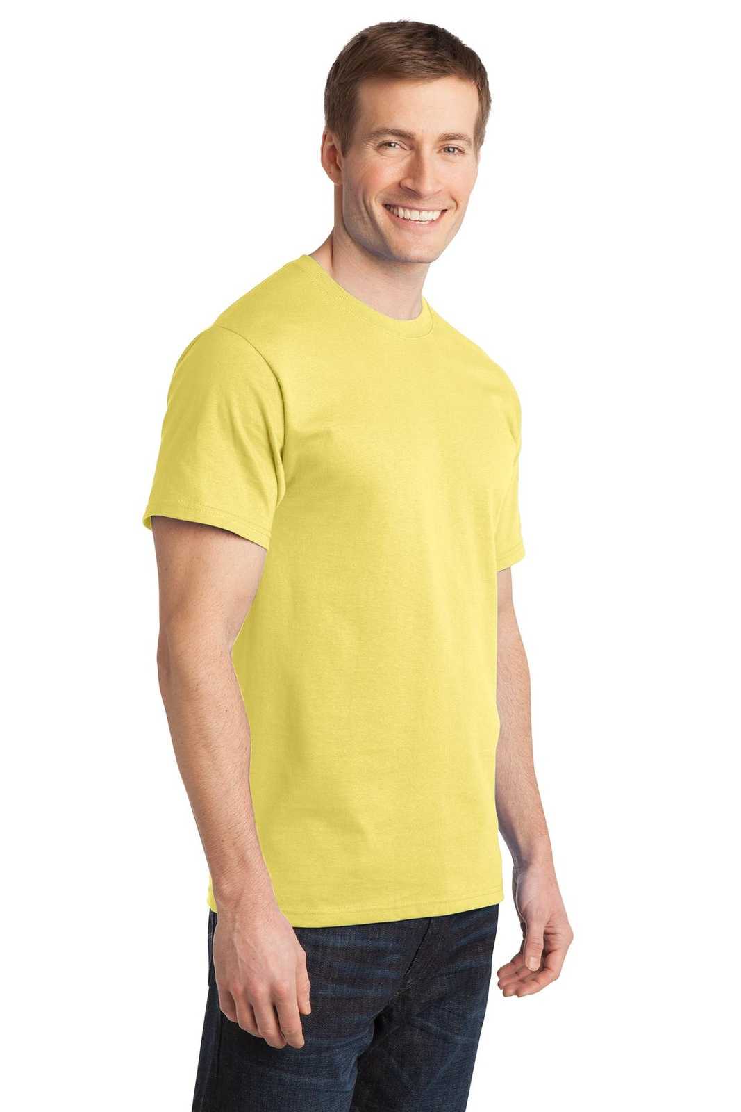 Port &amp; Company PC150 Ring Spun Cotton Tee - Yellow - HIT a Double - 4