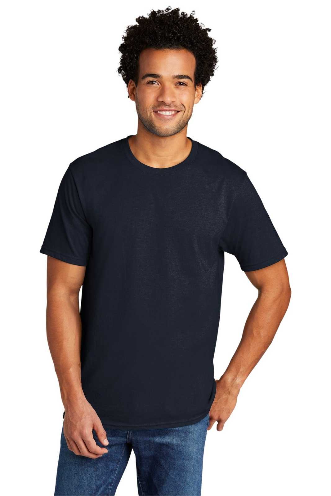 Port &amp; Company PC330 Tri-Blend Tee - Deep Navy - HIT a Double - 1