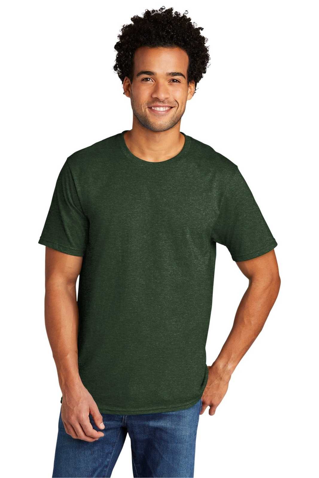 Port &amp; Company PC330 Tri-Blend Tee - Forest Green Heather - HIT a Double - 1