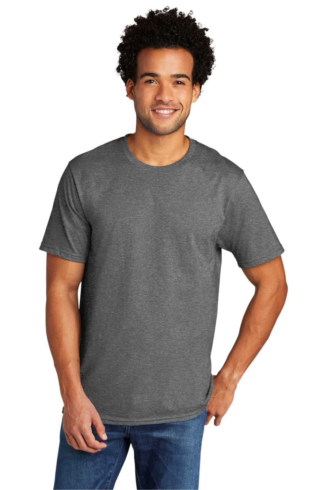 Port &amp; Company PC330 Tri-Blend Tee - Graphite Heather - HIT a Double - 1