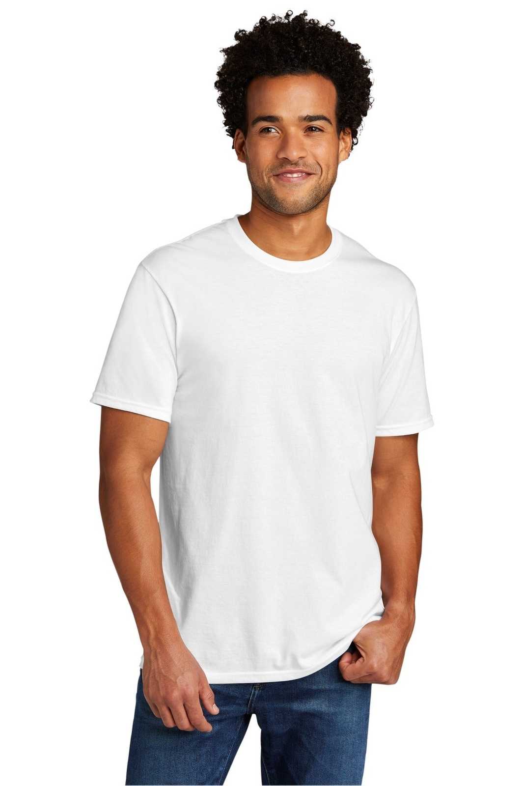 Port &amp; Company PC330 Tri-Blend Tee - White - HIT a Double - 1