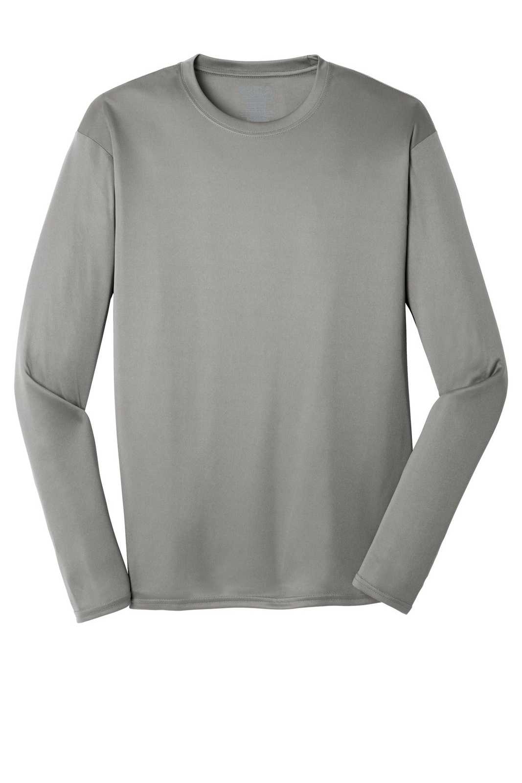 Port &amp; Company PC380LS Long Sleeve Performance Tee - Gray Concrete - HIT a Double - 5