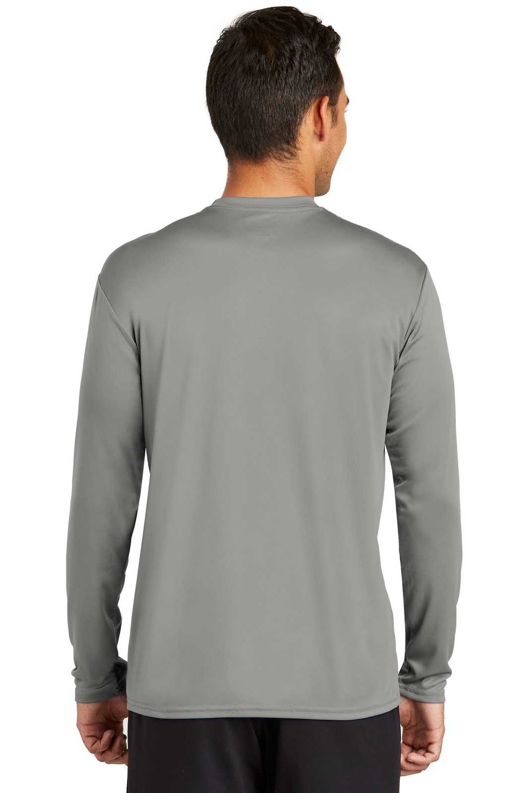 Port &amp; Company PC380LS Long Sleeve Performance Tee - Gray Concrete - HIT a Double - 2