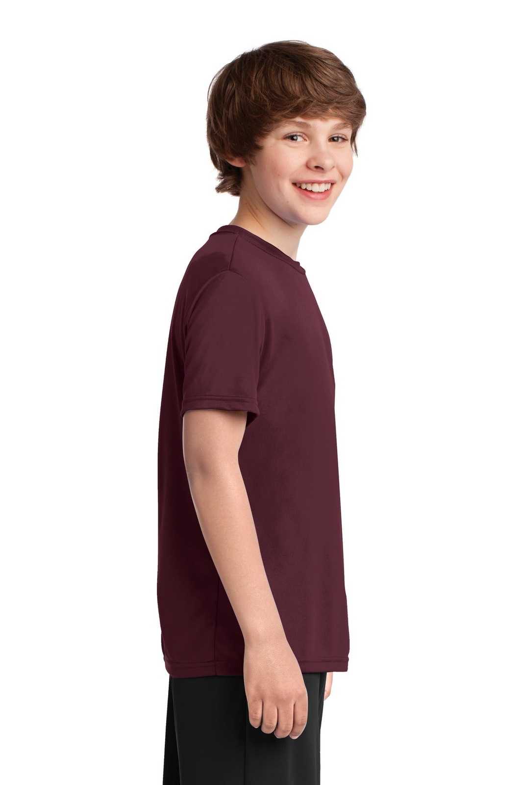 Port &amp; Company PC380Y Youth Performance Tee - Athletic Maroon - HIT a Double - 3