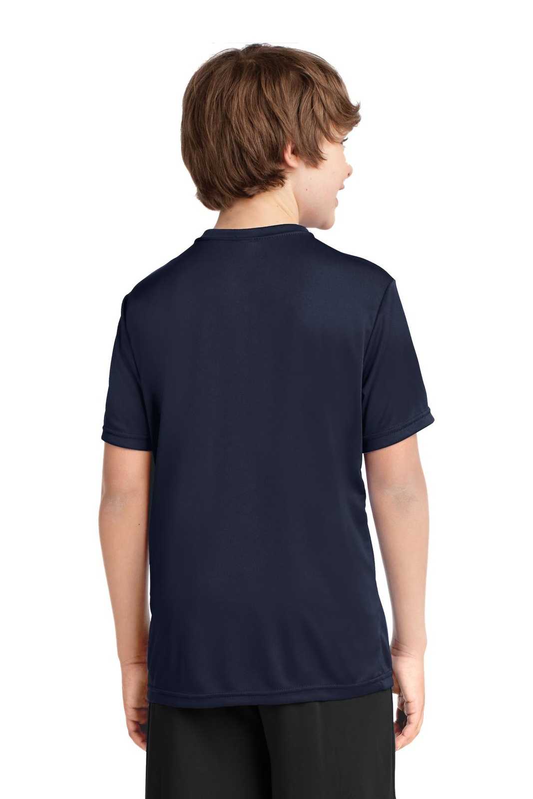 Port &amp; Company PC380Y Youth Performance Tee - Deep Navy - HIT a Double - 2