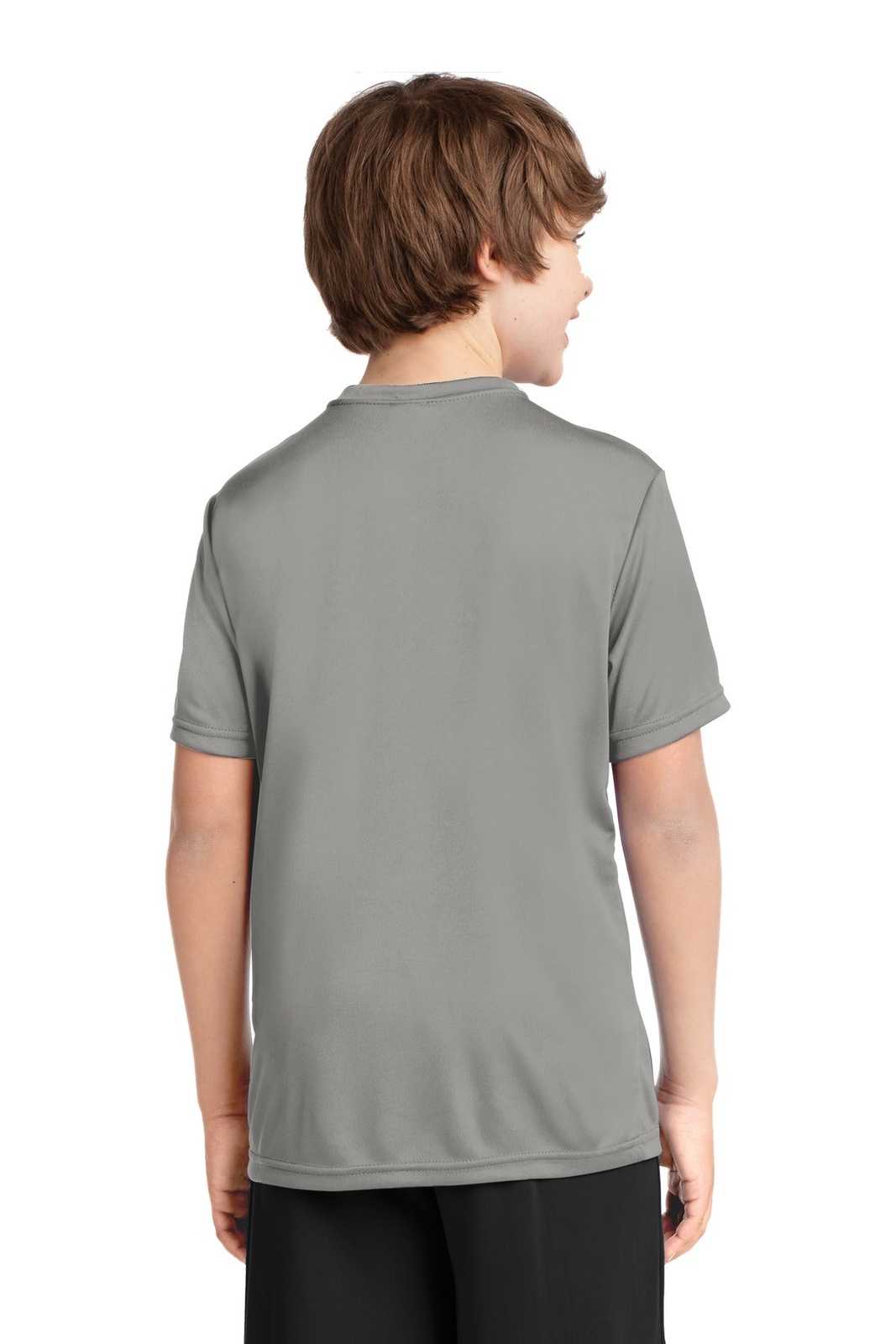 Port &amp; Company PC380Y Youth Performance Tee - Gray Concrete - HIT a Double - 2