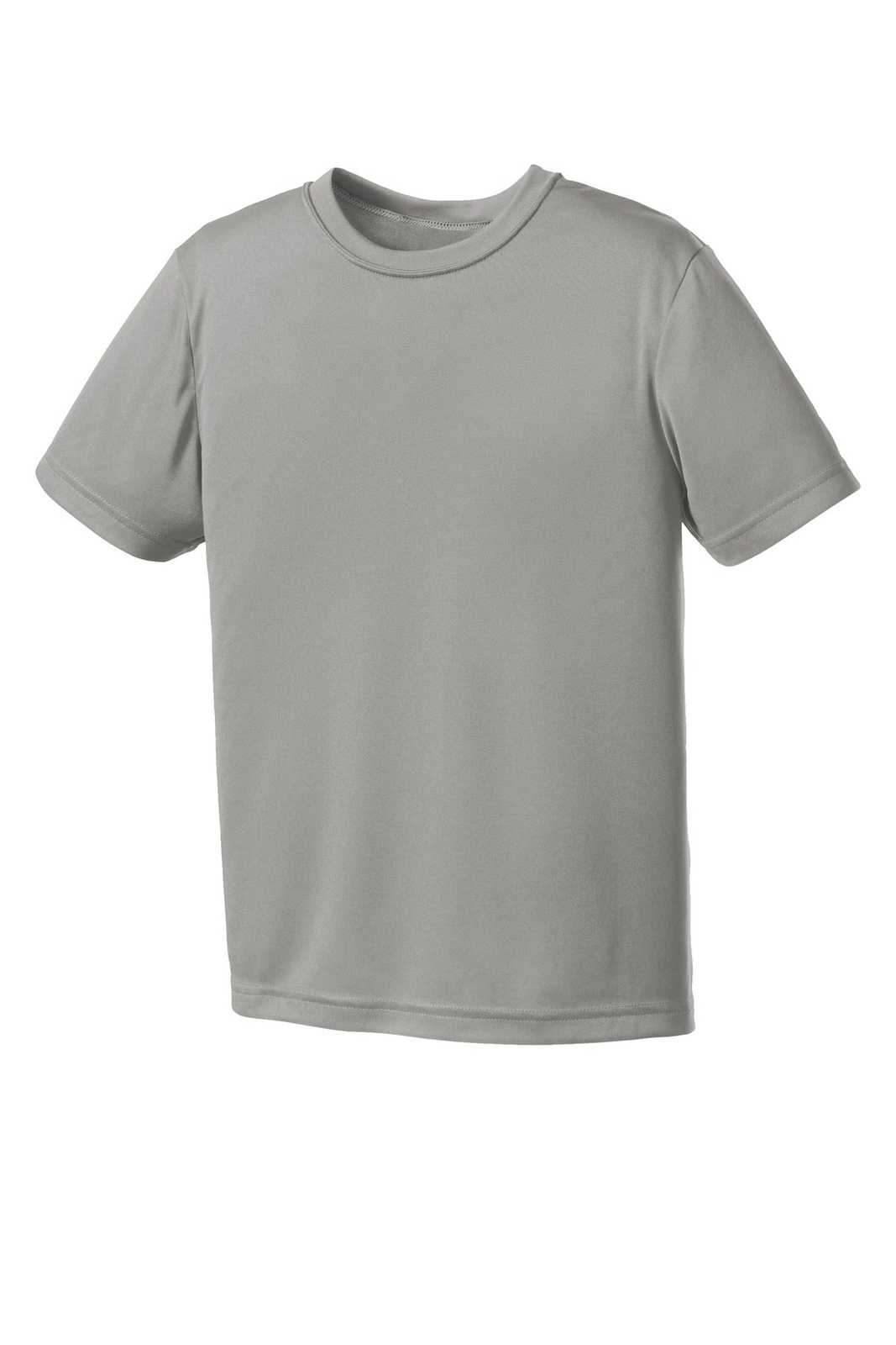 Port &amp; Company PC380Y Youth Performance Tee - Gray Concrete - HIT a Double - 5
