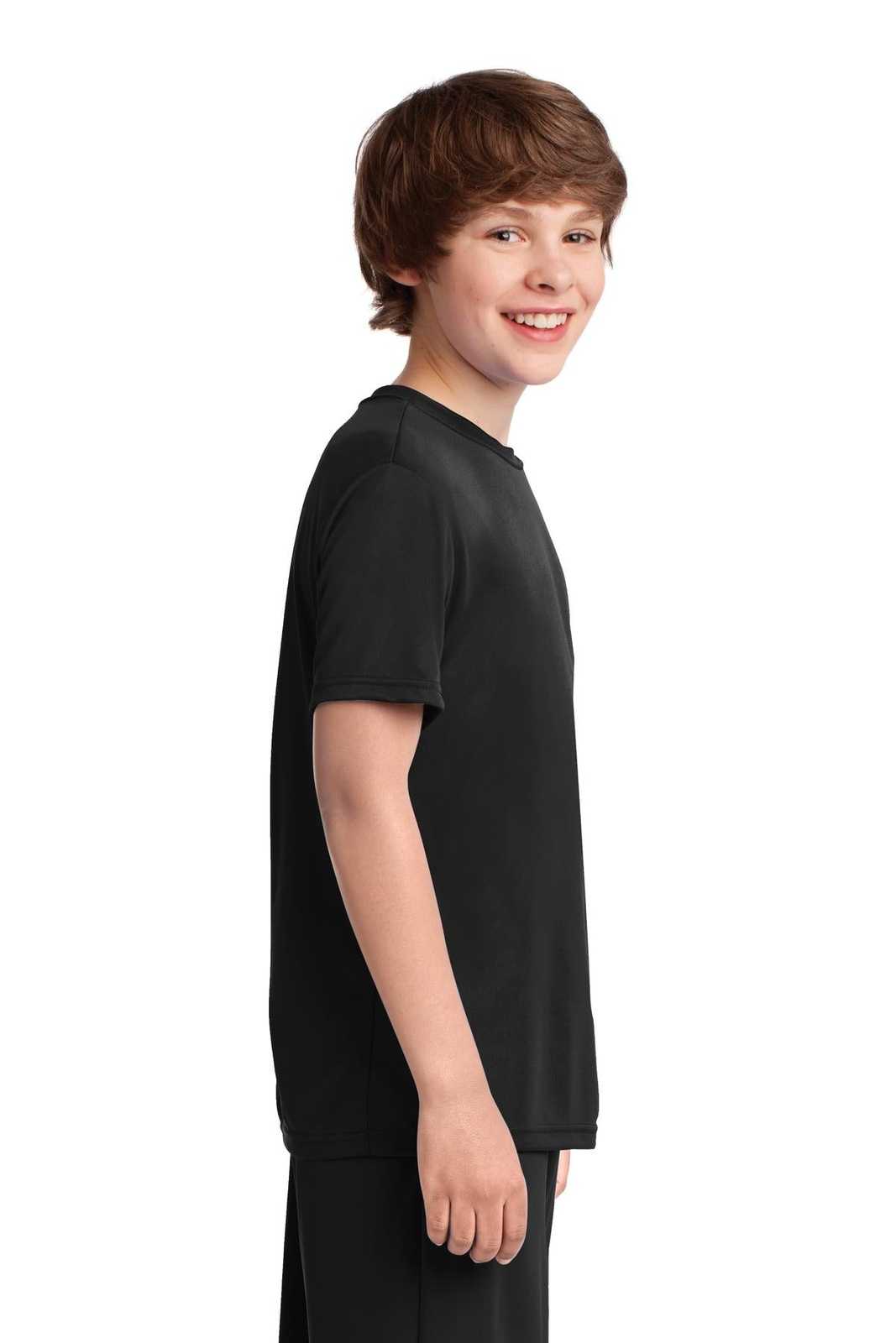 Port &amp; Company PC380Y Youth Performance Tee - Jet Black - HIT a Double - 3