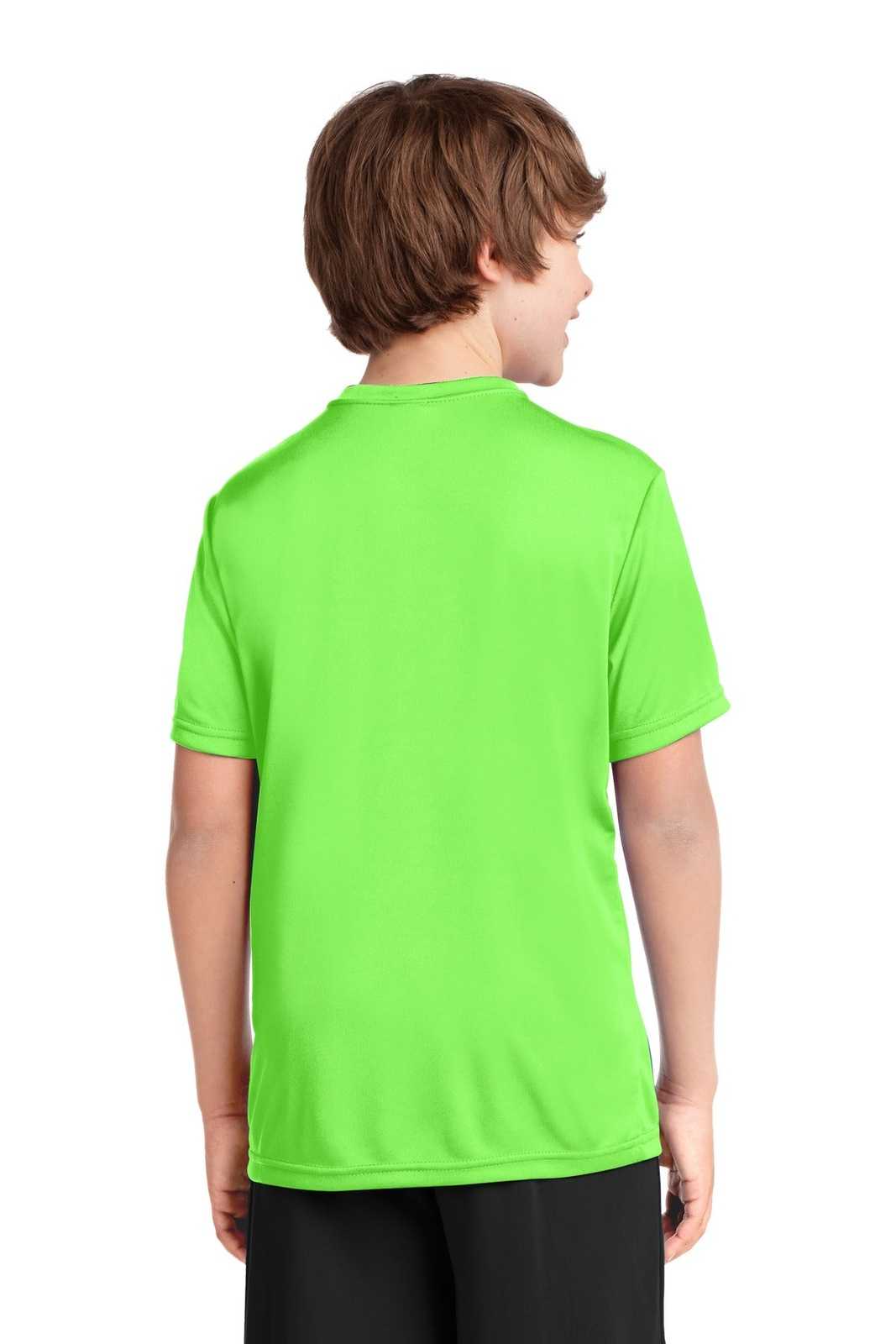 Port &amp; Company PC380Y Youth Performance Tee - Neon Green - HIT a Double - 2