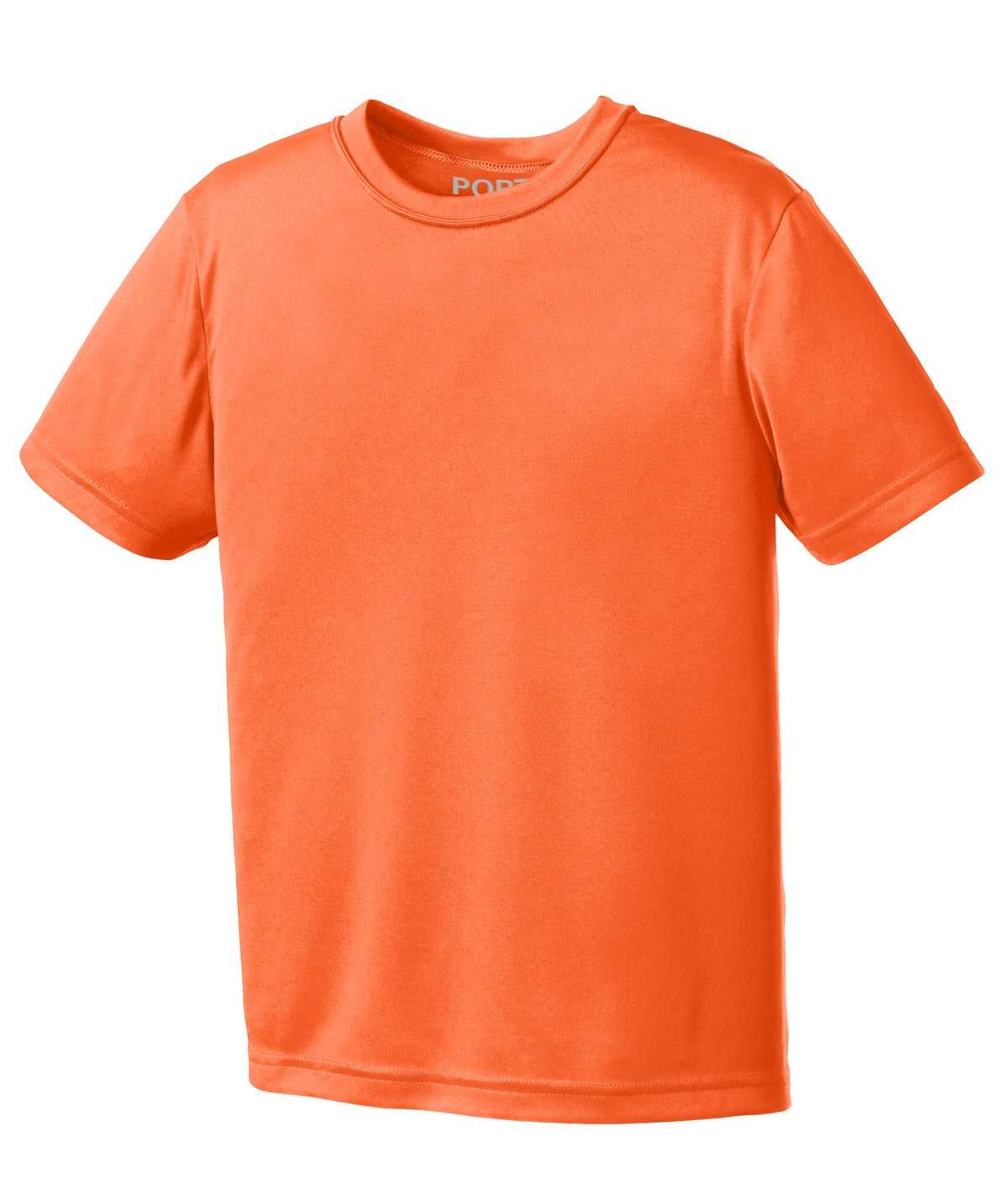 Port &amp; Company PC380Y Youth Performance Tee - Neon Orange - HIT a Double - 5