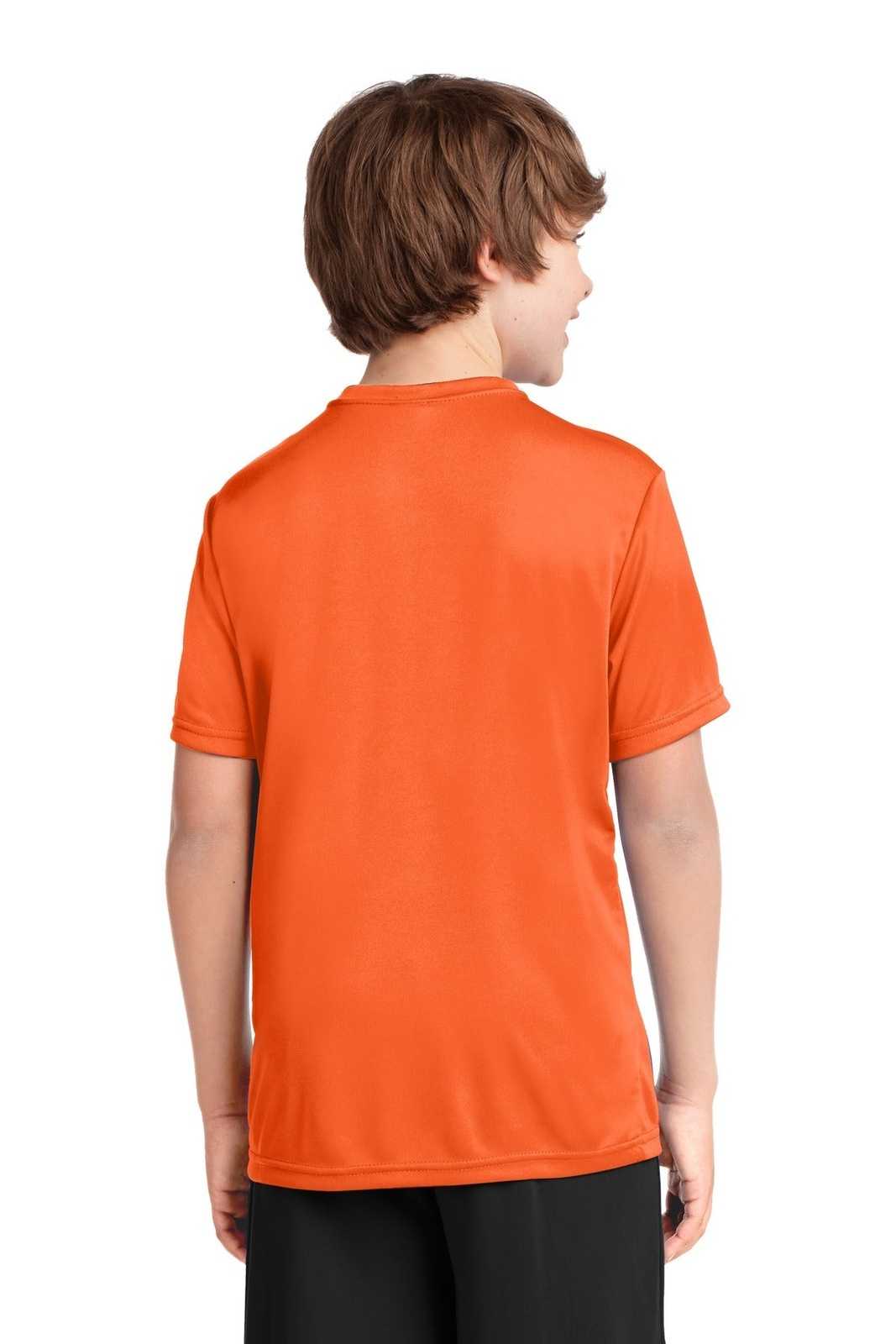 Port &amp; Company PC380Y Youth Performance Tee - Neon Orange - HIT a Double - 2
