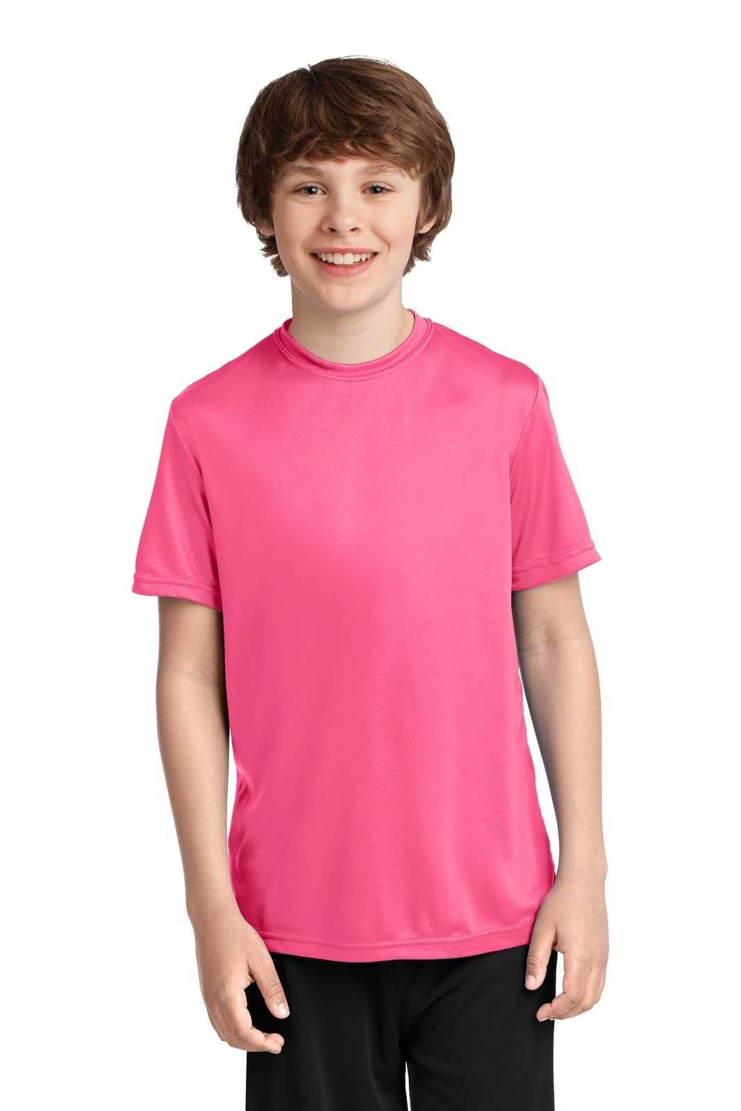 Port & Company PC380Y Youth Performance Tee - Neon Pink - HIT a Double - 1