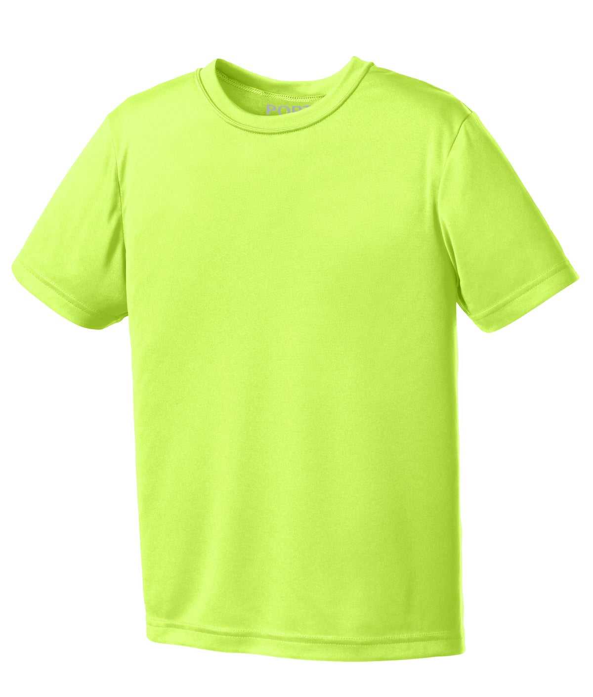 Port &amp; Company PC380Y Youth Performance Tee - Neon Yellow - HIT a Double - 5