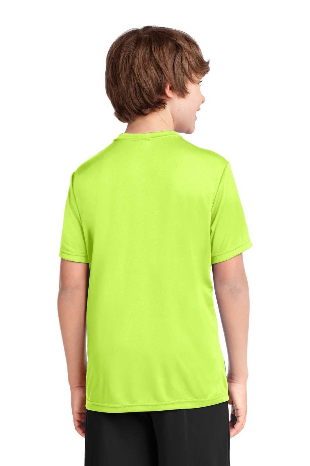 Port &amp; Company PC380Y Youth Performance Tee - Neon Yellow - HIT a Double - 2