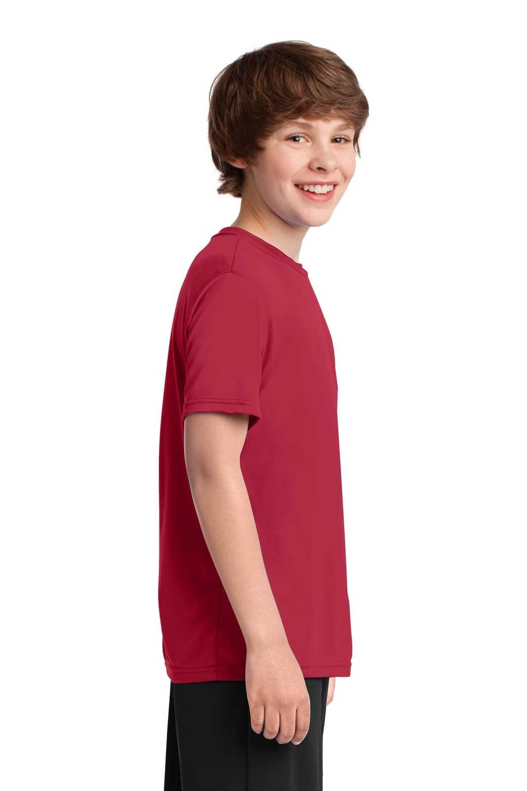 Port &amp; Company PC380Y Youth Performance Tee - Red - HIT a Double - 3