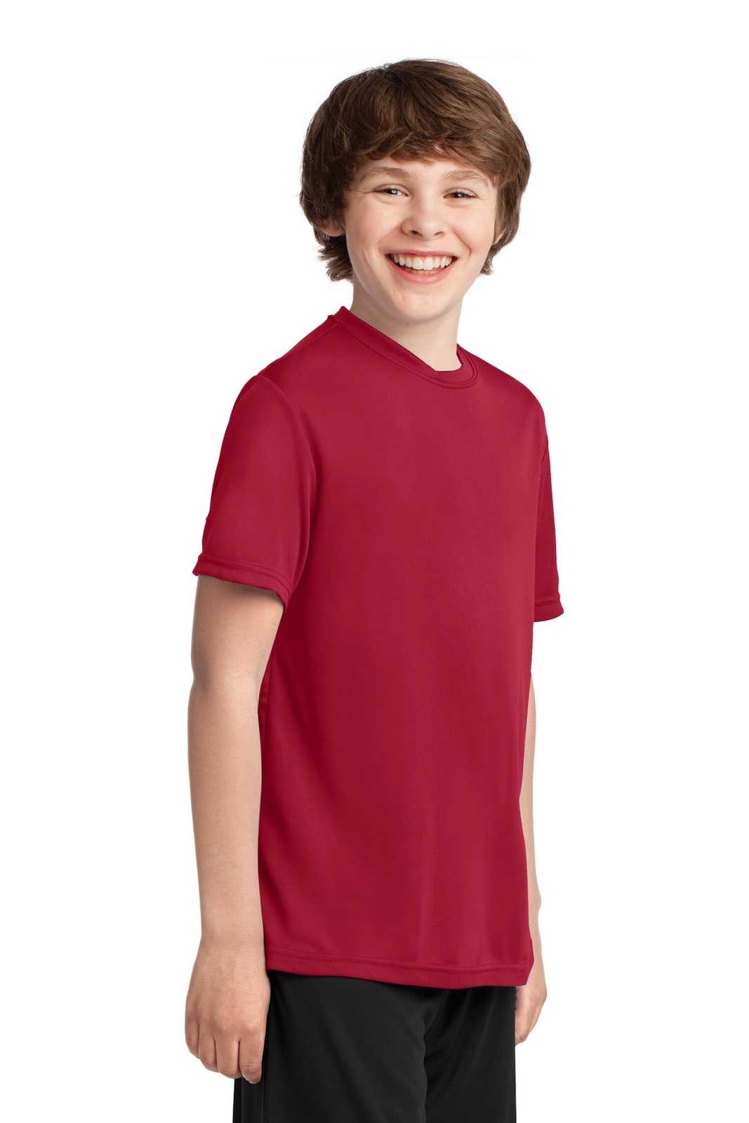 Port &amp; Company PC380Y Youth Performance Tee - Red - HIT a Double - 4