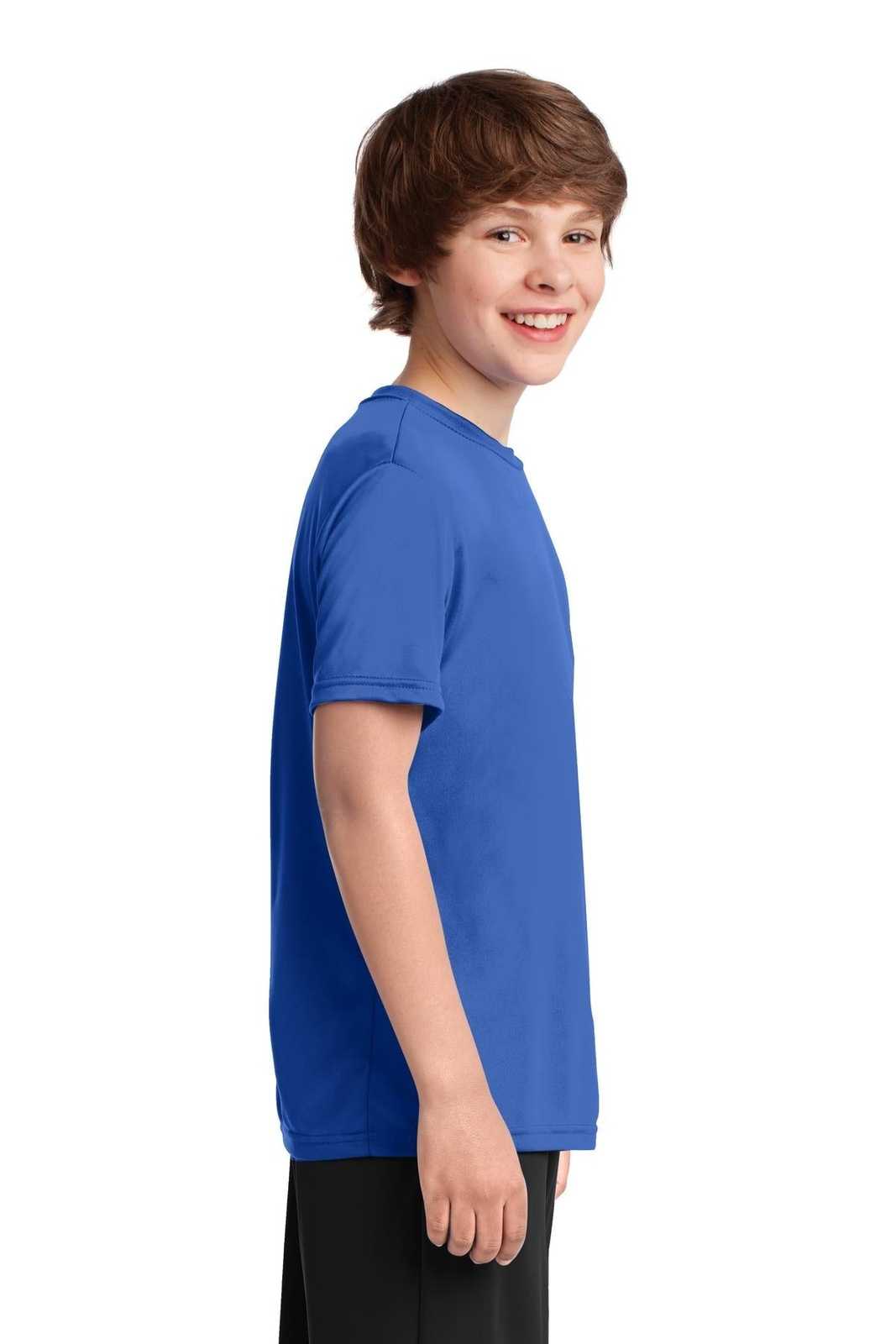 Port &amp; Company PC380Y Youth Performance Tee - Royal - HIT a Double - 3