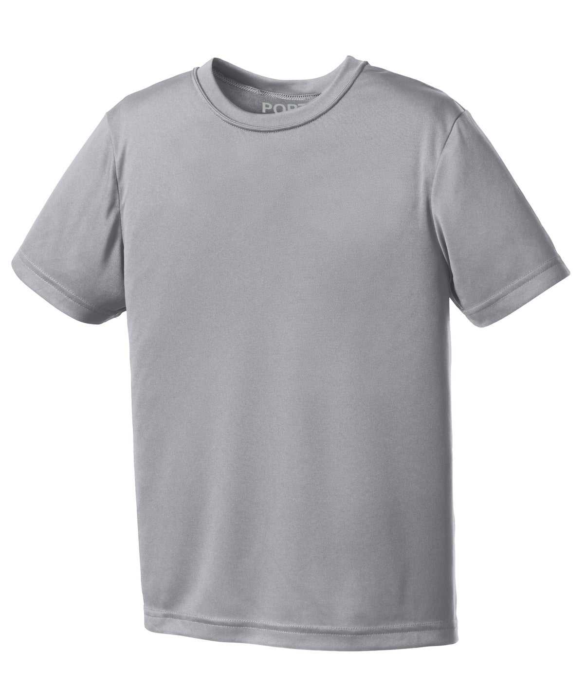 Port &amp; Company PC380Y Youth Performance Tee - Silver - HIT a Double - 5