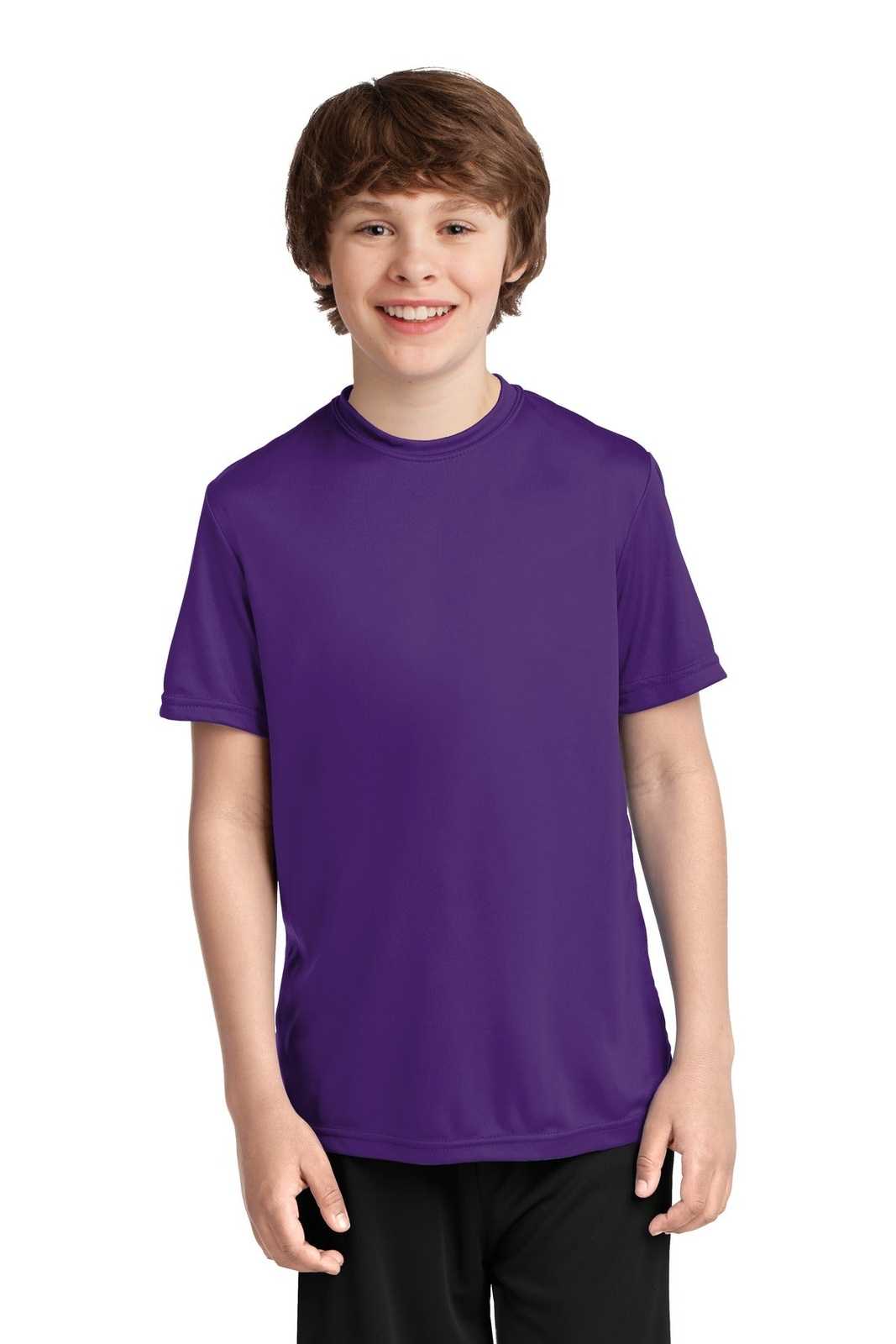 Port & Company PC380Y Youth Performance Tee - Team Purple - HIT a Double - 1
