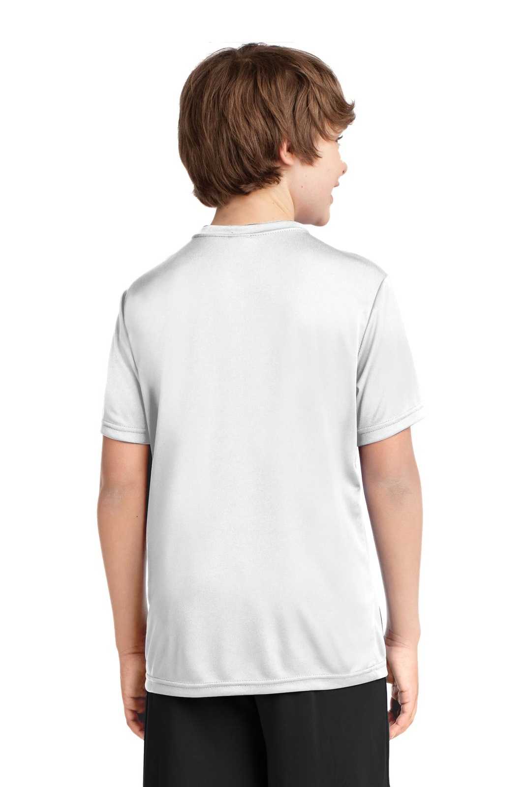 Port & Company PC380Y Youth Performance Tee - White - HIT a Double - 1