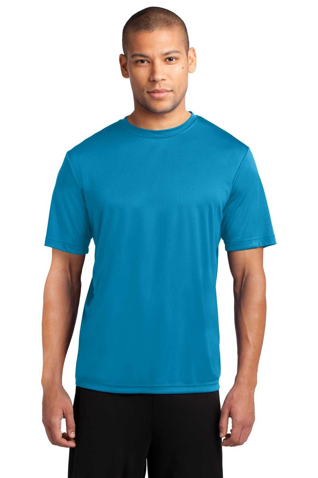 Port &amp; Company PC380 Performance Tee - Neon Blue - HIT a Double - 1