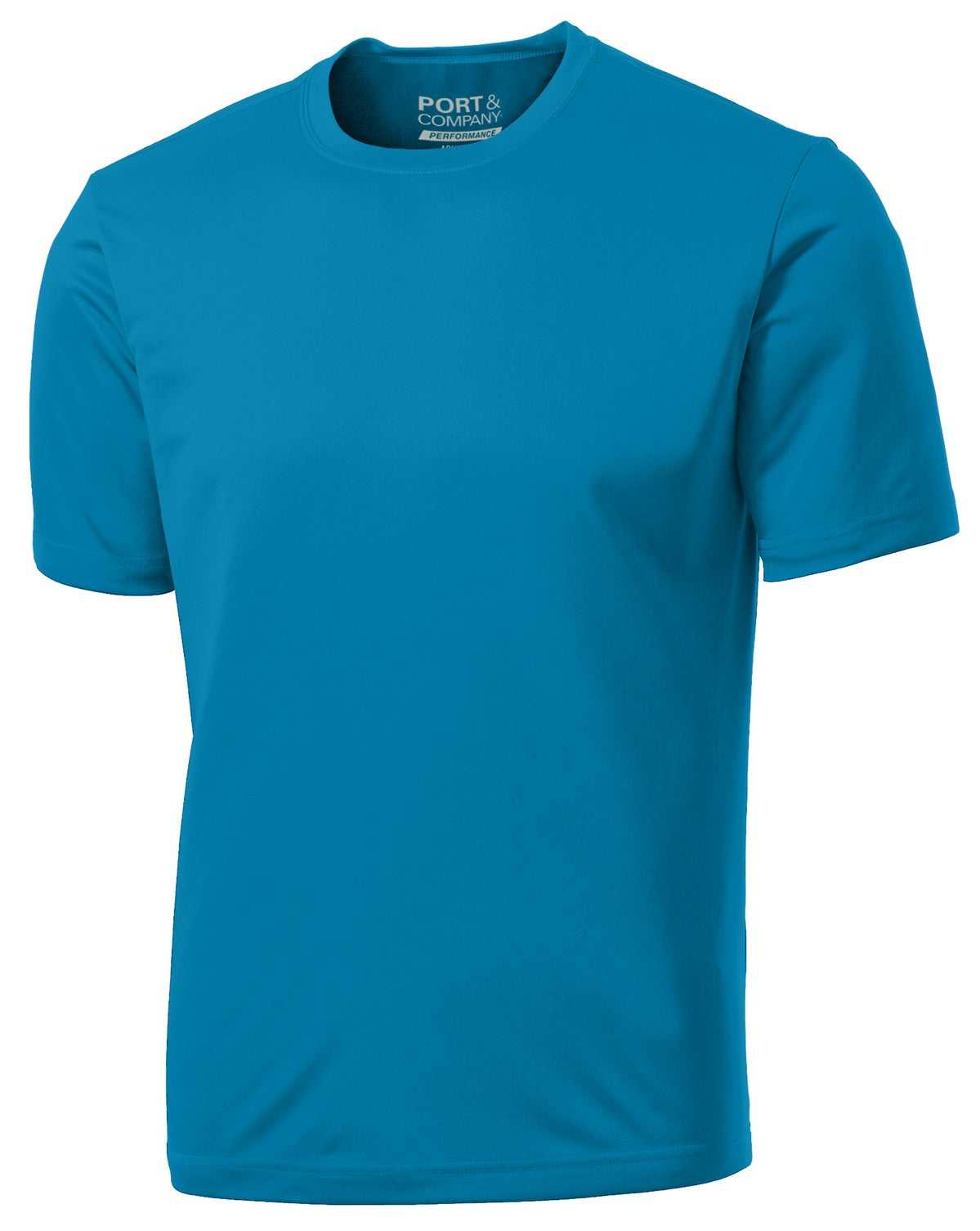 Port &amp; Company PC380 Performance Tee - Neon Blue - HIT a Double - 5