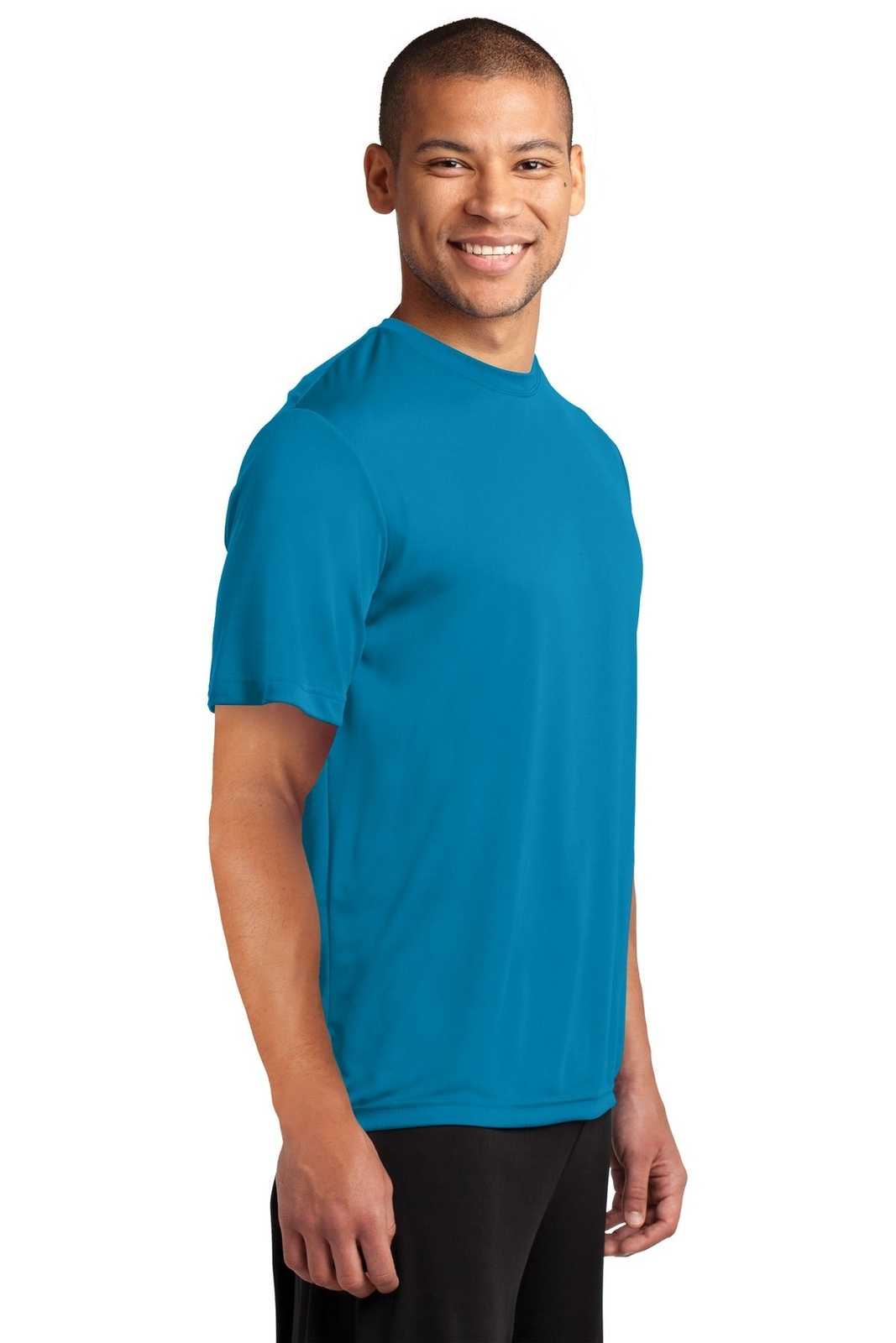 Port &amp; Company PC380 Performance Tee - Neon Blue - HIT a Double - 4