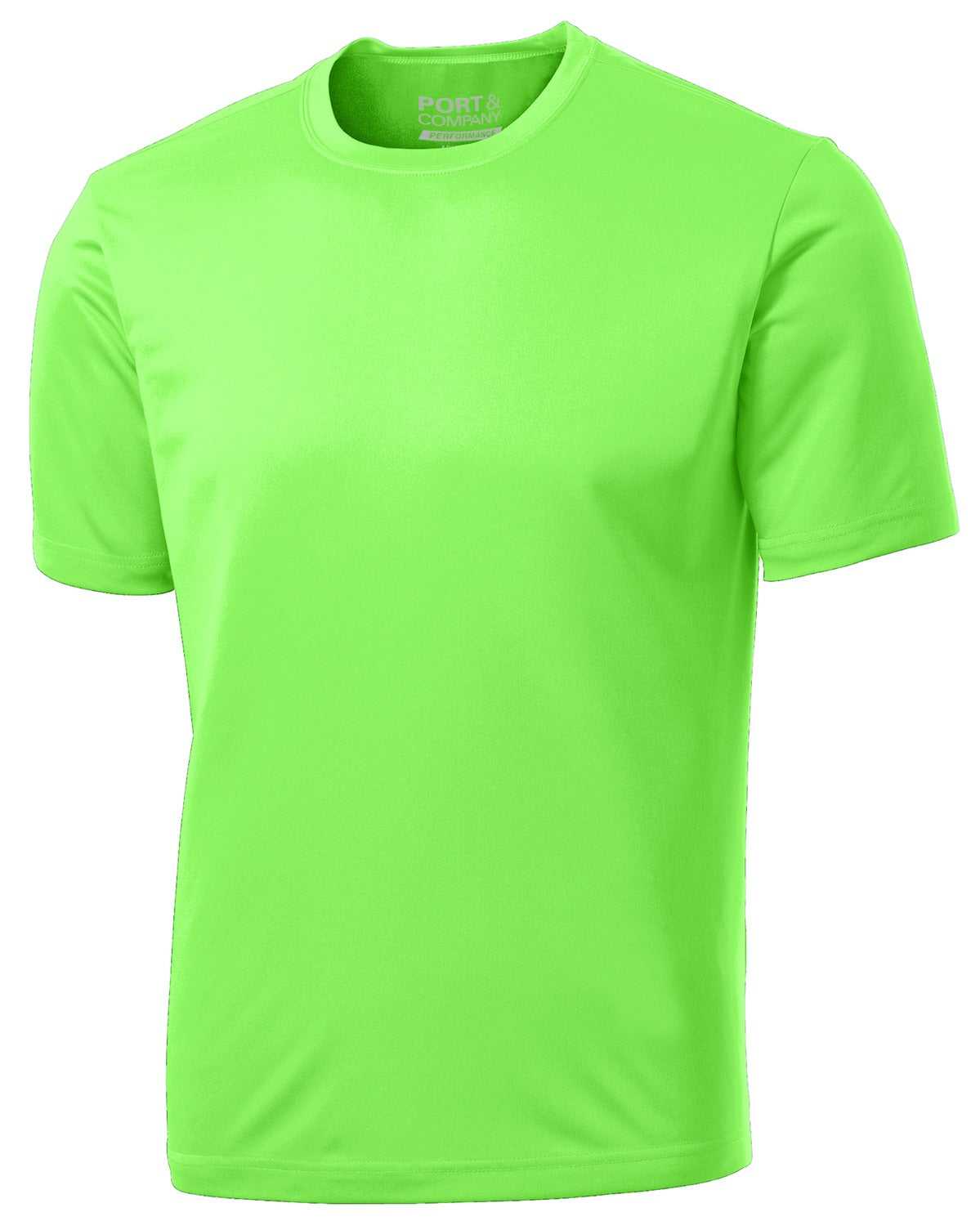 Port &amp; Company PC380 Performance Tee - Neon Green - HIT a Double - 5