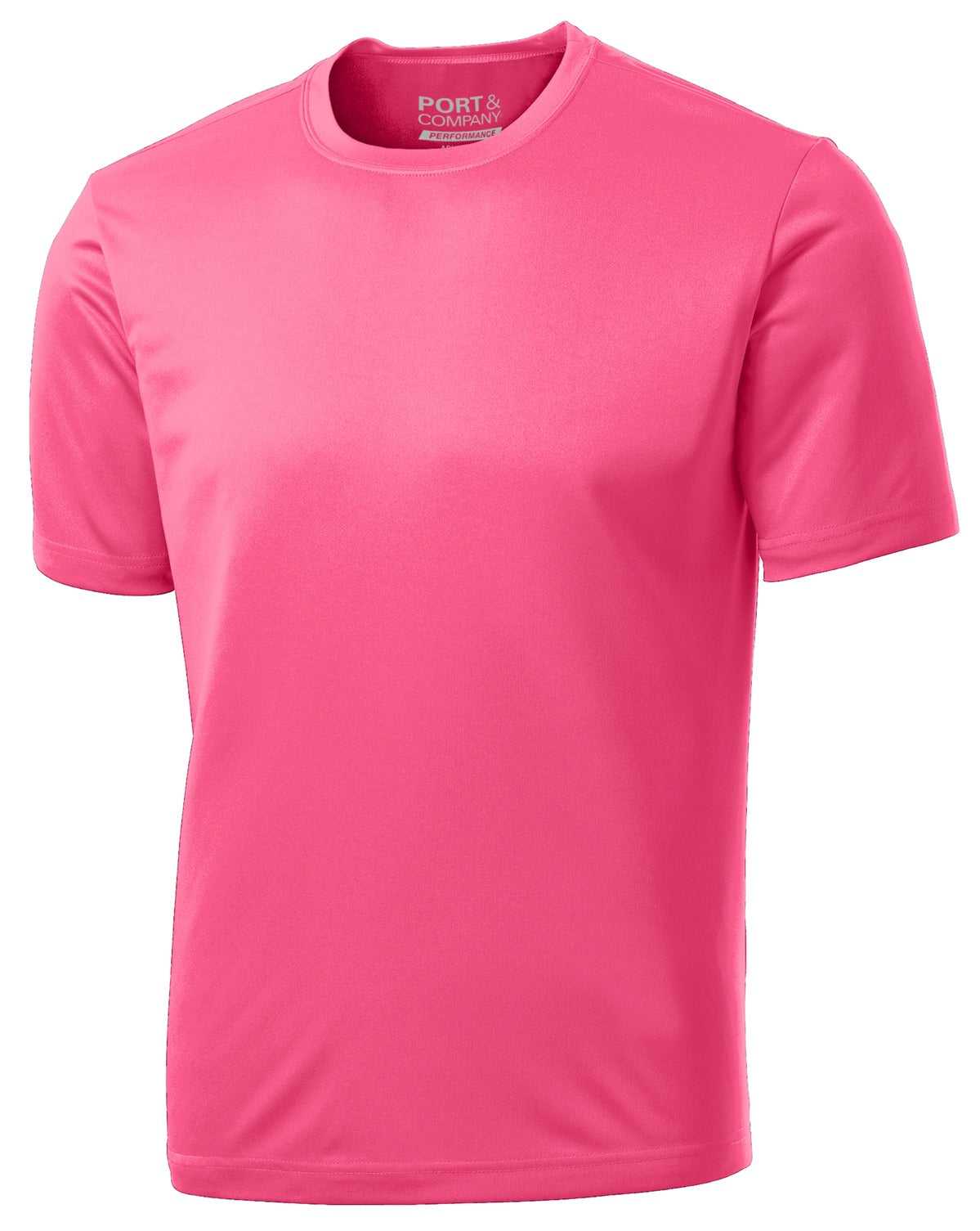 Port &amp; Company PC380 Performance Tee - Neon Pink - HIT a Double - 5