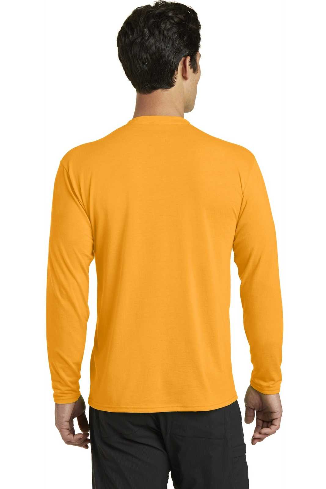 Port & Company PC381LS Long Sleeve Performance Blend Tee - Gold - HIT a Double - 1