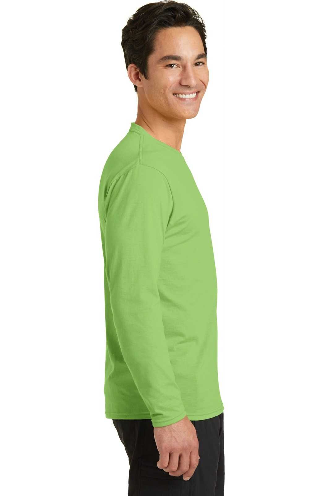 Port &amp; Company PC381LS Long Sleeve Performance Blend Tee - Lime - HIT a Double - 3